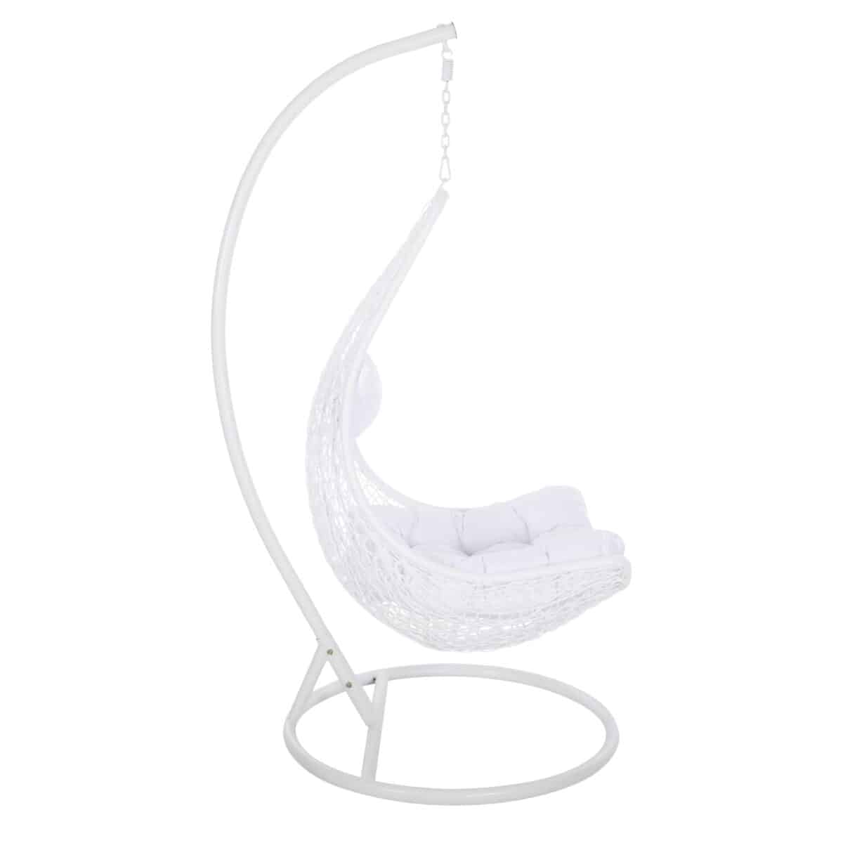 ΚΡΕΜΑΣΤΗ ΠΟΛΥΘΡΟΝΑ ΦΩΛΙΑ MILLIE HM5996.03 ΜΕΤΑΛΛΟ-ΣΥΝΘ.RATTAN ΛΕΥΚΟ Φ95x195Υεκ. - Image 4