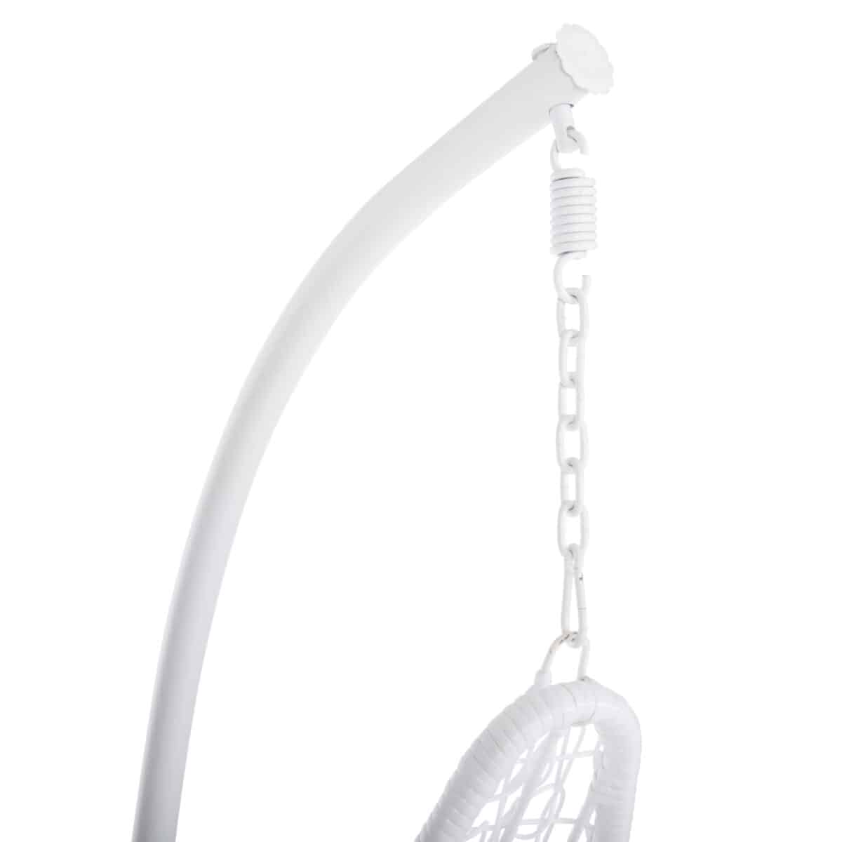 ΚΡΕΜΑΣΤΗ ΠΟΛΥΘΡΟΝΑ ΦΩΛΙΑ MILLIE HM5996.03 ΜΕΤΑΛΛΟ-ΣΥΝΘ.RATTAN ΛΕΥΚΟ Φ95x195Υεκ. - Image 9