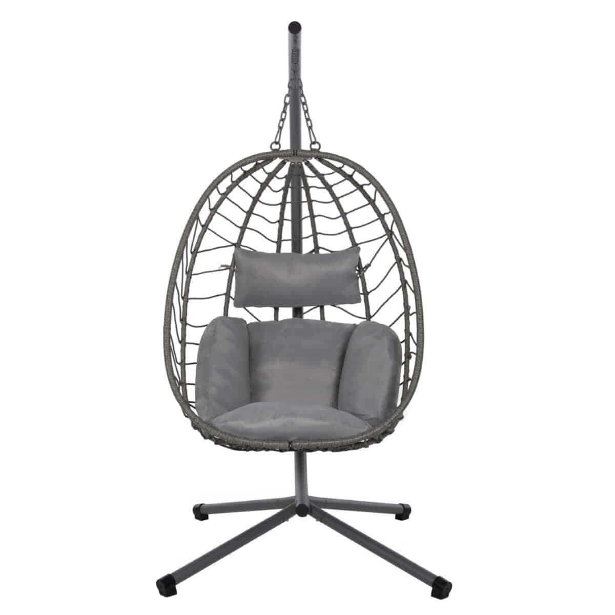 ΚΡΕΜΑΣΤΗ ΠΟΛΥΘΡΟΝΑ ΦΩΛΙΑ MILLIE HM5997.10 ΜΕΤΑΛΛΟ-ΣΥΝΘ.RATTAN ΓΚΡΙ 90x75x190Υεκ. - Image 3