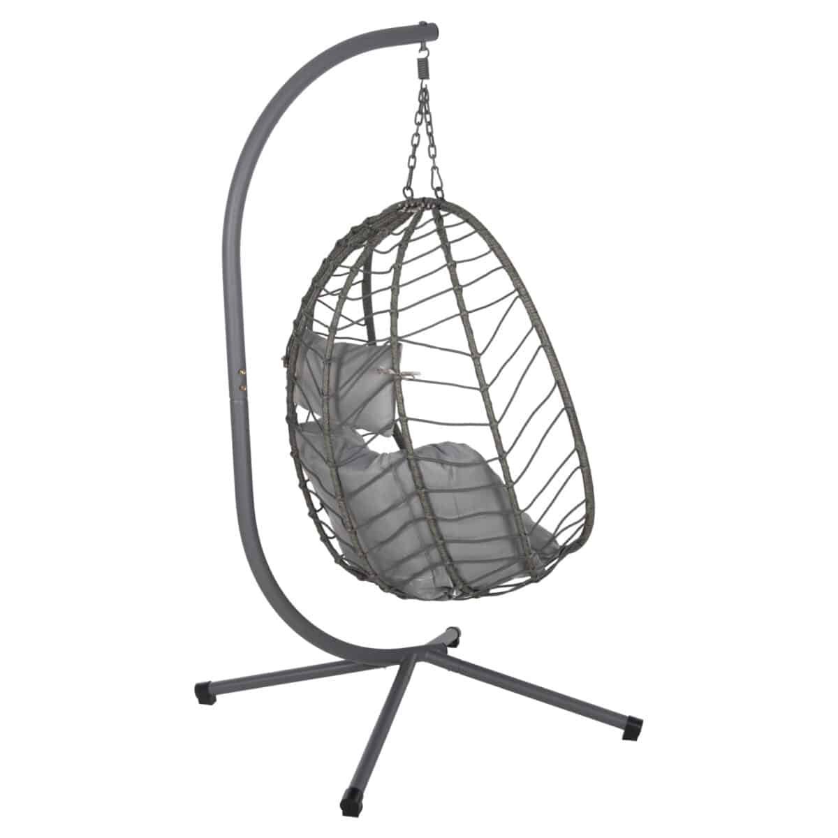 ΚΡΕΜΑΣΤΗ ΠΟΛΥΘΡΟΝΑ ΦΩΛΙΑ MILLIE HM5997.10 ΜΕΤΑΛΛΟ-ΣΥΝΘ.RATTAN ΓΚΡΙ 90x75x190Υεκ. - Image 5