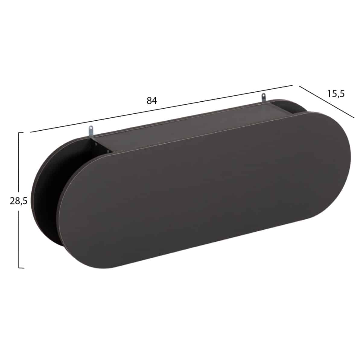 ΚΡΕΜΑΣΤΡΑ ΕΙΣΟΔΟΥ & ΚΛΕΙΣΤΟ ΡΑΦΙ STOR HM18078.03 ΜΕΛΑΜΙΝΗ ΣΚΟΥΡΟ ΓΚΡΙ 84x15.5x28.5Υεκ - Image 2