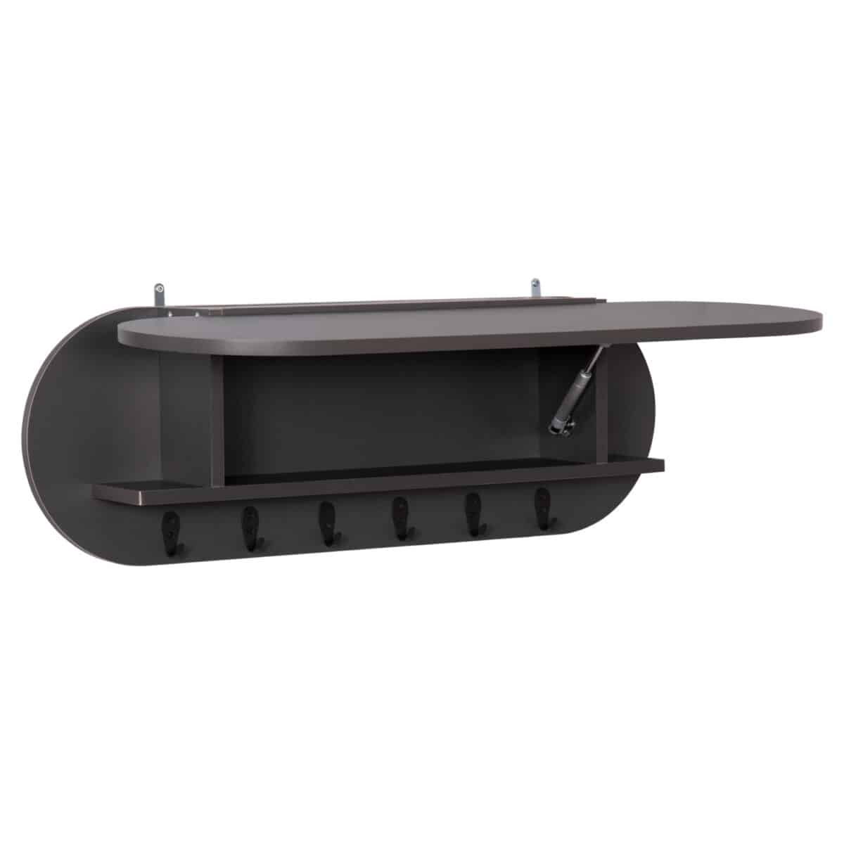 ΚΡΕΜΑΣΤΡΑ ΕΙΣΟΔΟΥ & ΚΛΕΙΣΤΟ ΡΑΦΙ STOR HM18078.03 ΜΕΛΑΜΙΝΗ ΣΚΟΥΡΟ ΓΚΡΙ 84x15.5x28.5Υεκ - Image 5