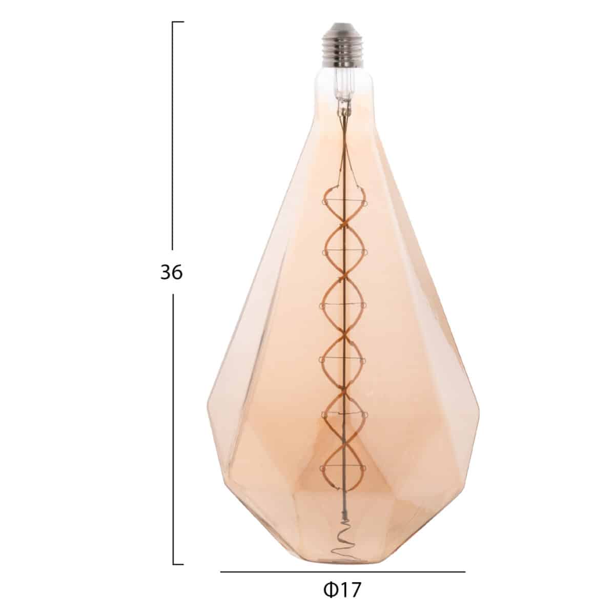 ΛΑΜΠΤΗΡΑΣ LED FILAMENT 8W E27 3000K GOLD COLOR DIMMABLE HM4057 - Image 2
