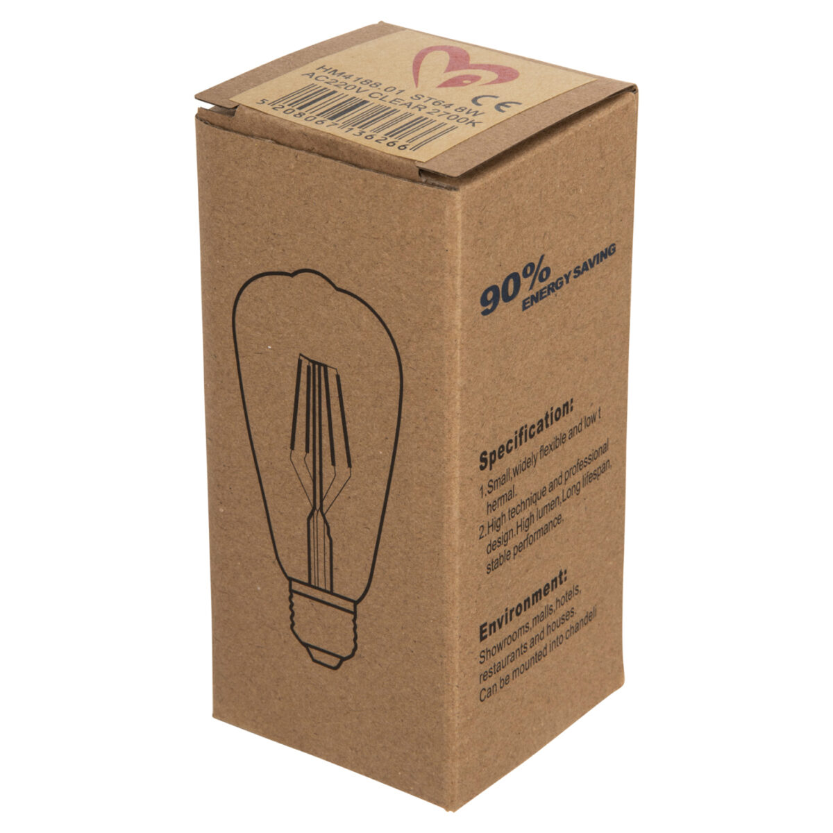 ΛΑΜΠΤΗΡΑΣ HM4188.01 LED FILAMENT 8W E27 DIMMABLE 2700K ΔΙΑΦΑΝΟΣ - Image 4