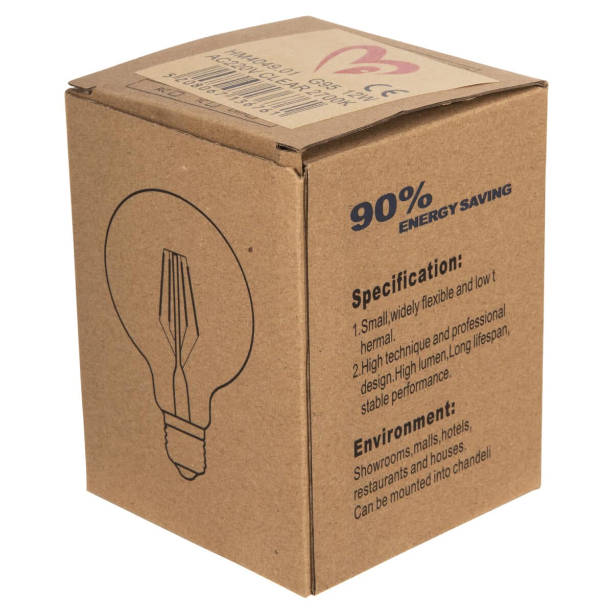 ΛΑΜΠΤΗΡΑΣ GLOBO LED FILAMENT 12W E27 3000K ΔΙΑΦΑΝΟΣ HM4049.01 - Image 5