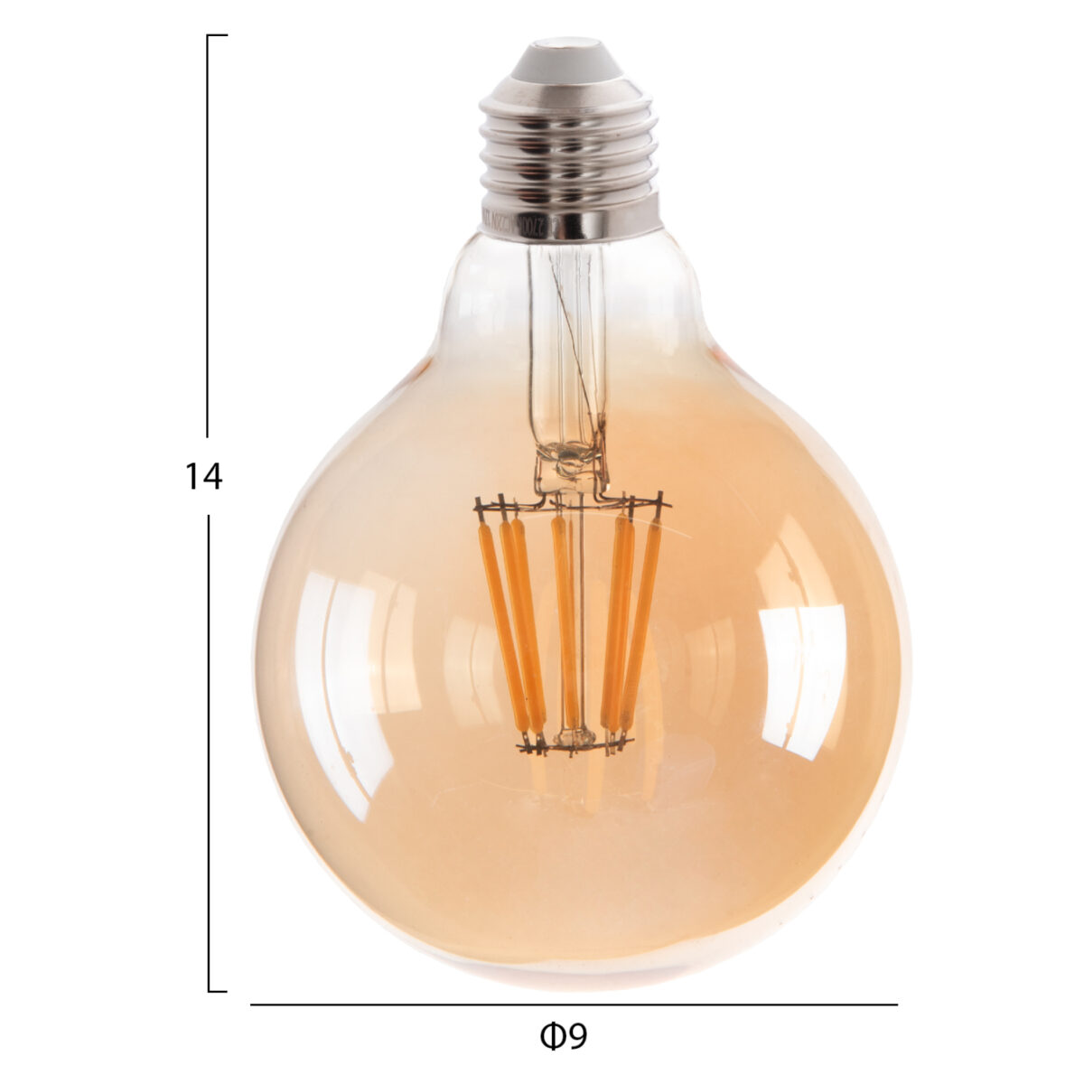 ΛΑΜΠΤΗΡΑΣ GLOBO LED FILAMENT 8W E27 2700K ΧΡΥΣΟ DIMMABLE HM4050.02 - Image 2