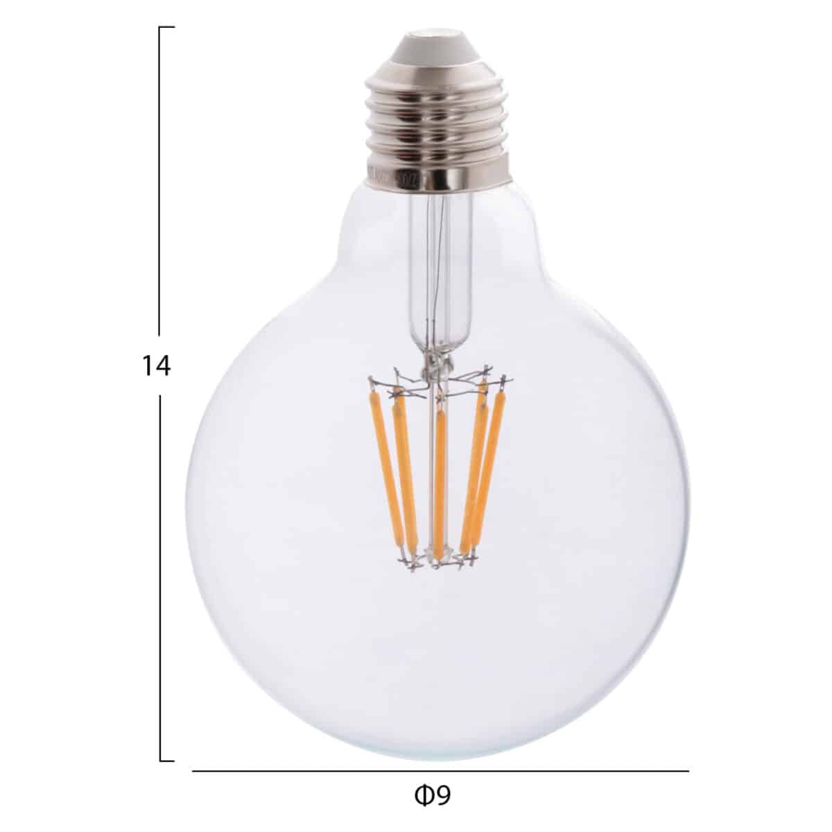 ΛΑΜΠΤΗΡΑΣ GLOBO LED FILAMENT 8W E27 3000K ΔΙΑΦΑΝΟΣ DIMMABLE HM4050.01 - Image 2