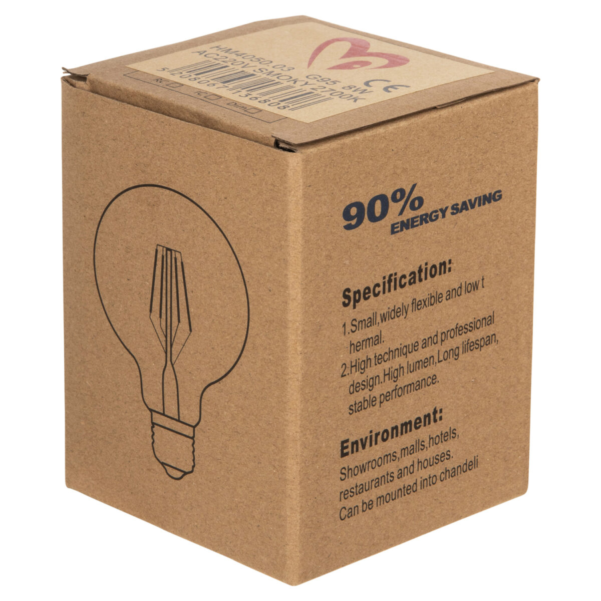 ΛΑΜΠΤΗΡΑΣ GLOBO LED FILAMENT 8W E27 3000K ΦΙΜΕ DIMMABLE HM4050.03 - Image 5
