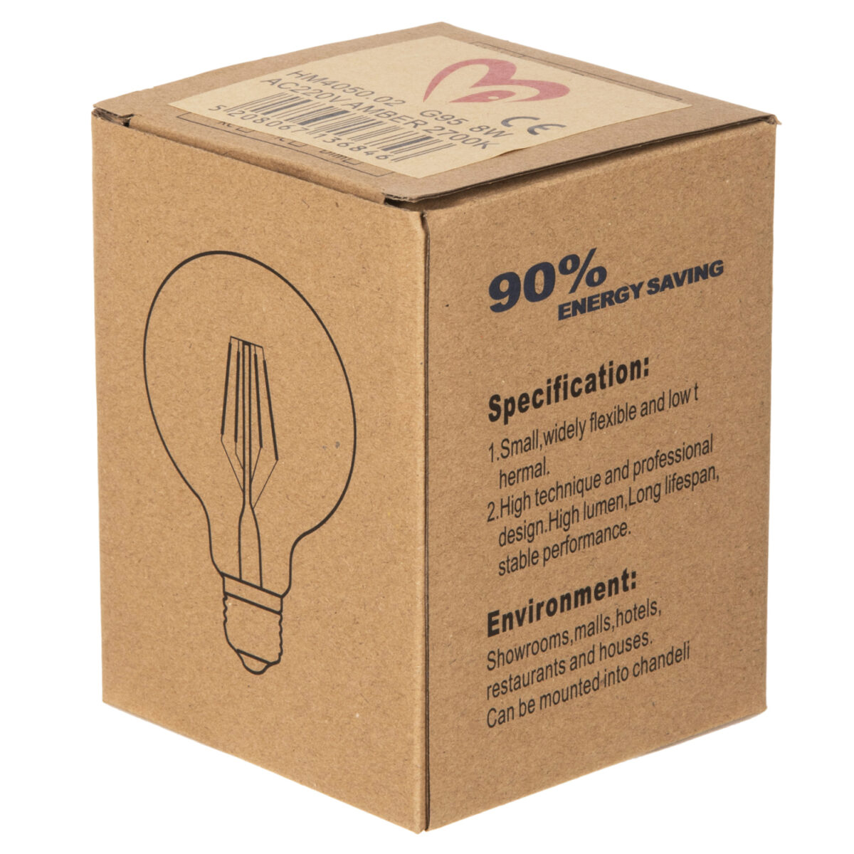 ΛΑΜΠΤΗΡΑΣ GLOBO LED FILAMENT 8W E27 2700K ΧΡΥΣΟ DIMMABLE HM4050.02 - Image 5