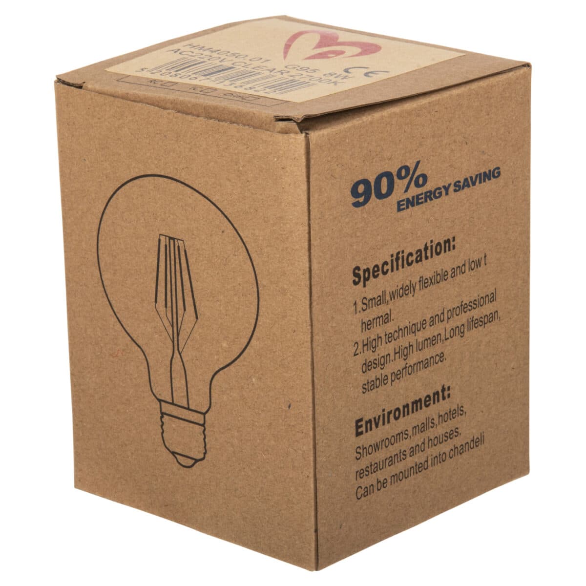 ΛΑΜΠΤΗΡΑΣ GLOBO LED FILAMENT 8W E27 3000K ΔΙΑΦΑΝΟΣ DIMMABLE HM4050.01 - Image 5