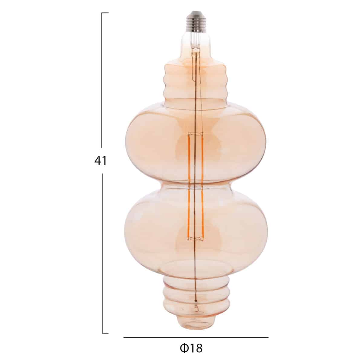ΛΑΜΠΤΗΡΑΣ LED FILAMENT 8W E27 3000K GOLD COLOR DIMMABLE HM4053.02 - Image 2