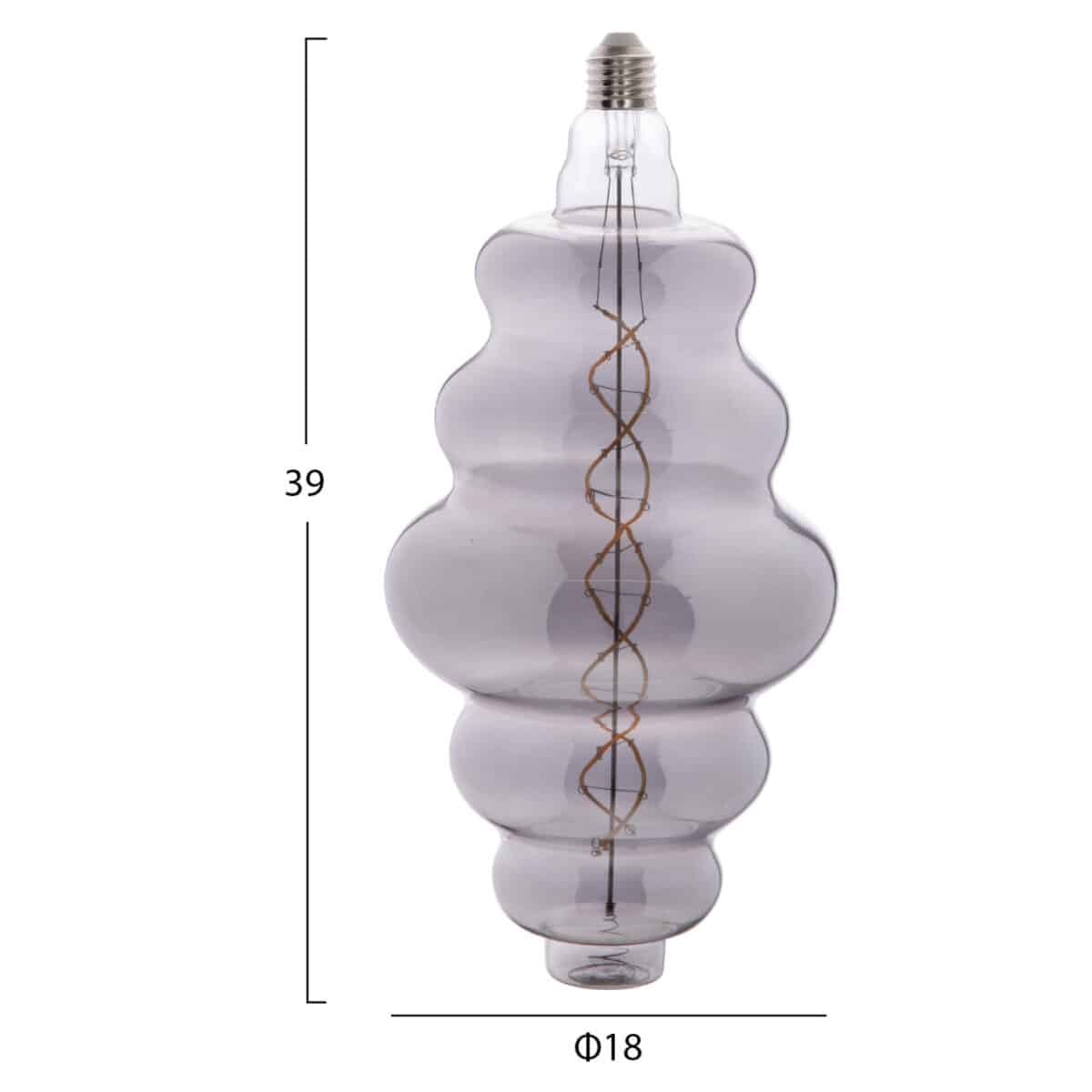 ΛΑΜΠΤΗΡΑΣ LED FILAMENT 8W E27 3000K SMOKE COLOR DIMMABLE HM4056.03 - Image 2