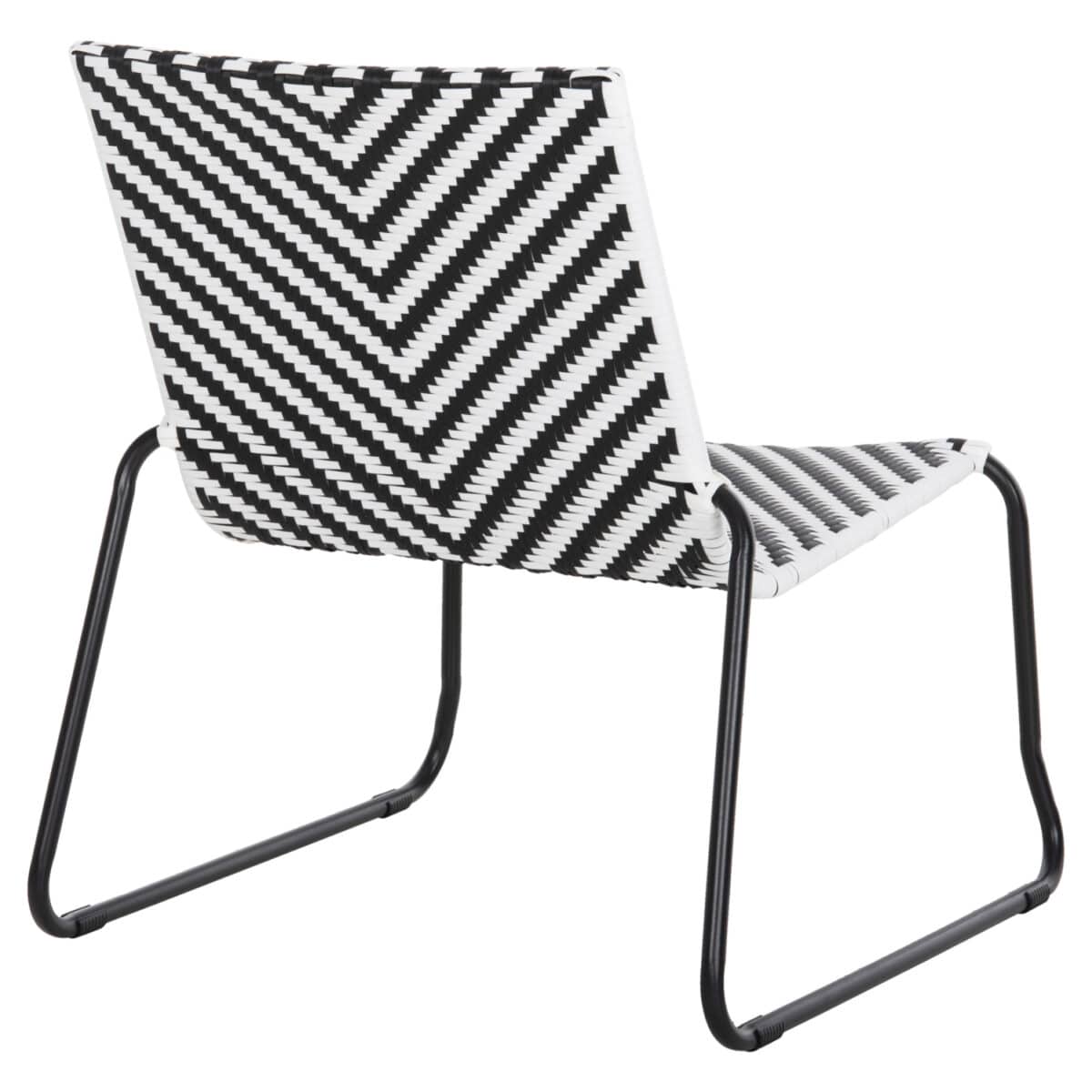 ΜΕΤΑΛΛΙΚΗ ΚΑΡΕΚΛΑ PONY HM6082 ΜΑΥΡΟ & ΑΣΠΡΟ ΣΥΝΘ.RATTAN 66x68x75Υεκ. - Image 5