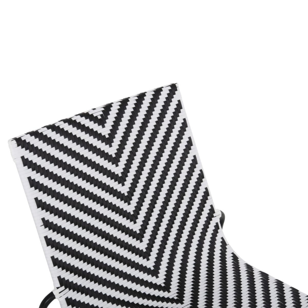 ΜΕΤΑΛΛΙΚΗ ΚΑΡΕΚΛΑ PONY HM6082 ΜΑΥΡΟ & ΑΣΠΡΟ ΣΥΝΘ.RATTAN 66x68x75Υεκ. - Image 8