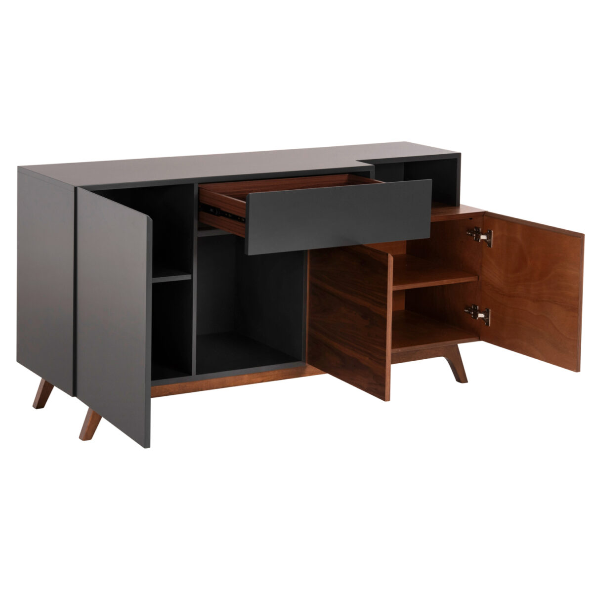 ΜΠΟΥΦΕΣ PREDA HM9747 MDF ΜΕ ΚΑΡΥΔΙ & ΣΚΟΥΡΟ ΓΚΡΙ ΚΑΠΛΑΜΑ 167x28-40x80Υεκ. - Image 3