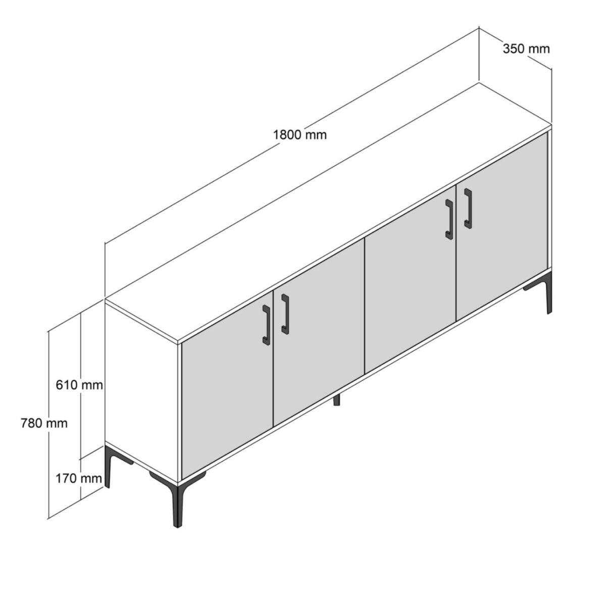 ΜΠΟΥΦΕΣ ΜΕΛΑΜΙΝΗΣ HM9428.03 ΚΑΡΥΔΙ ΚΑΙ ΟΨΗ ΜΑΥΡΟ ΜΑΡΜΑΡΟ 180x35x78Υεκ. - Image 2