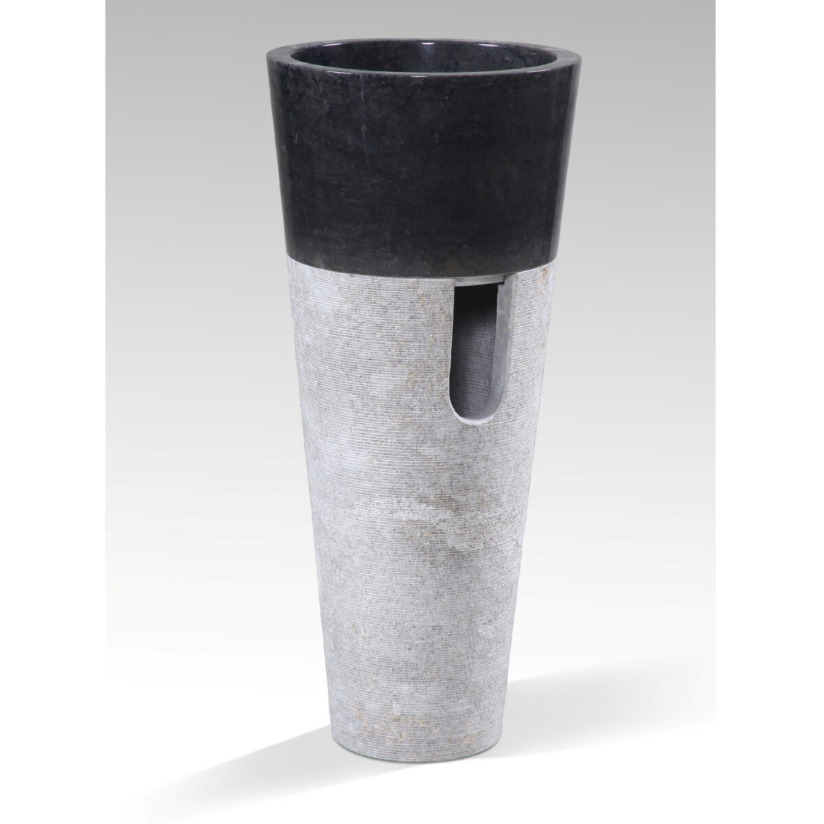 ΝΙΠΤΗΡΑΣ ΜΑΡΜΑΡΙΝΟΣ ΚΩΝΙΚΟΣ ΣΕ ΜΑΥΡΟ & ΓΚΡΙ Φ40x90Yεκ.HM7808.01 - Image 3