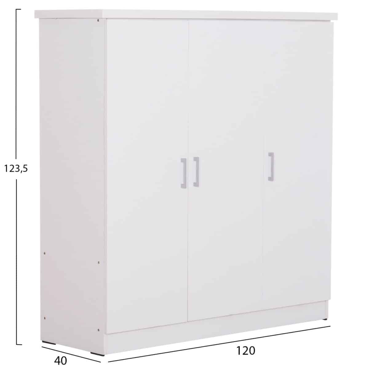 ΝΤΟΥΛΑΠΑ 3ΦΥΛΛΗ ΜΕ ΡΑΦΙΑ FUENTO HM2482.02 ΛΕΥΚΗ ΜΕΛΑΜΙΝΗ 120-116x40x123,5Υεκ. - Image 2