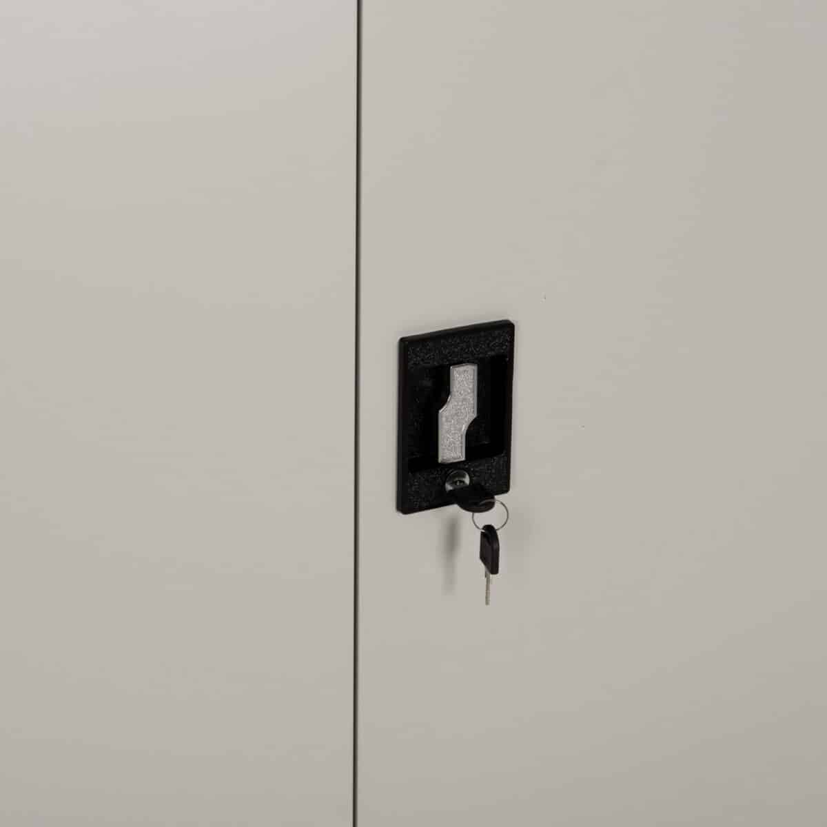 ΝΤΟΥΛΑΠΑ ΜΕΤΑΛΛΙΚΗ DURON HM11979 ΔΙΦΥΛΛΗ ΜΕ 5 ΑΠΟΘ.ΧΩΡΟΥΣ & ΠΟΔΙΑ- ΓΚΡΙ 90Χ40Χ190Yεκ. - Image 4