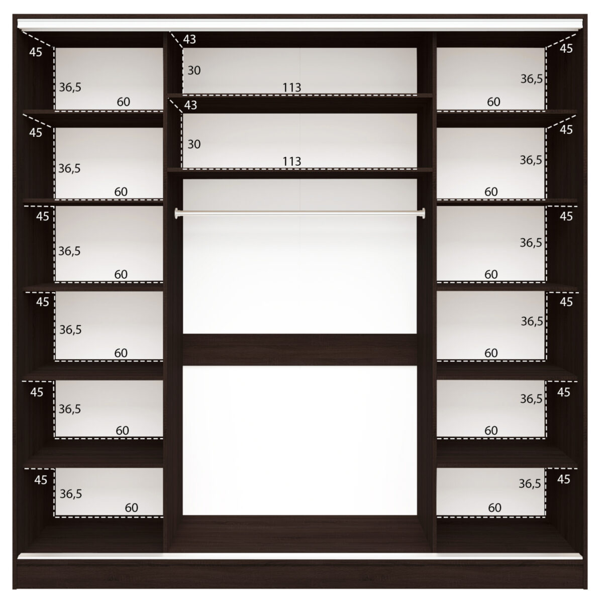 ΝΤΟΥΛΑΠΑ ΣΥΡΟΜΕΝΗ ADLER ΜΕΛΑΜΙΝΗΣ ΒΕΓΓΕ ΜΕ ΚΑΘΡΕΦΤΗ 3ΦΥΛΛΗ 240x60X240Yεκ.HM2462.02 - Image 4
