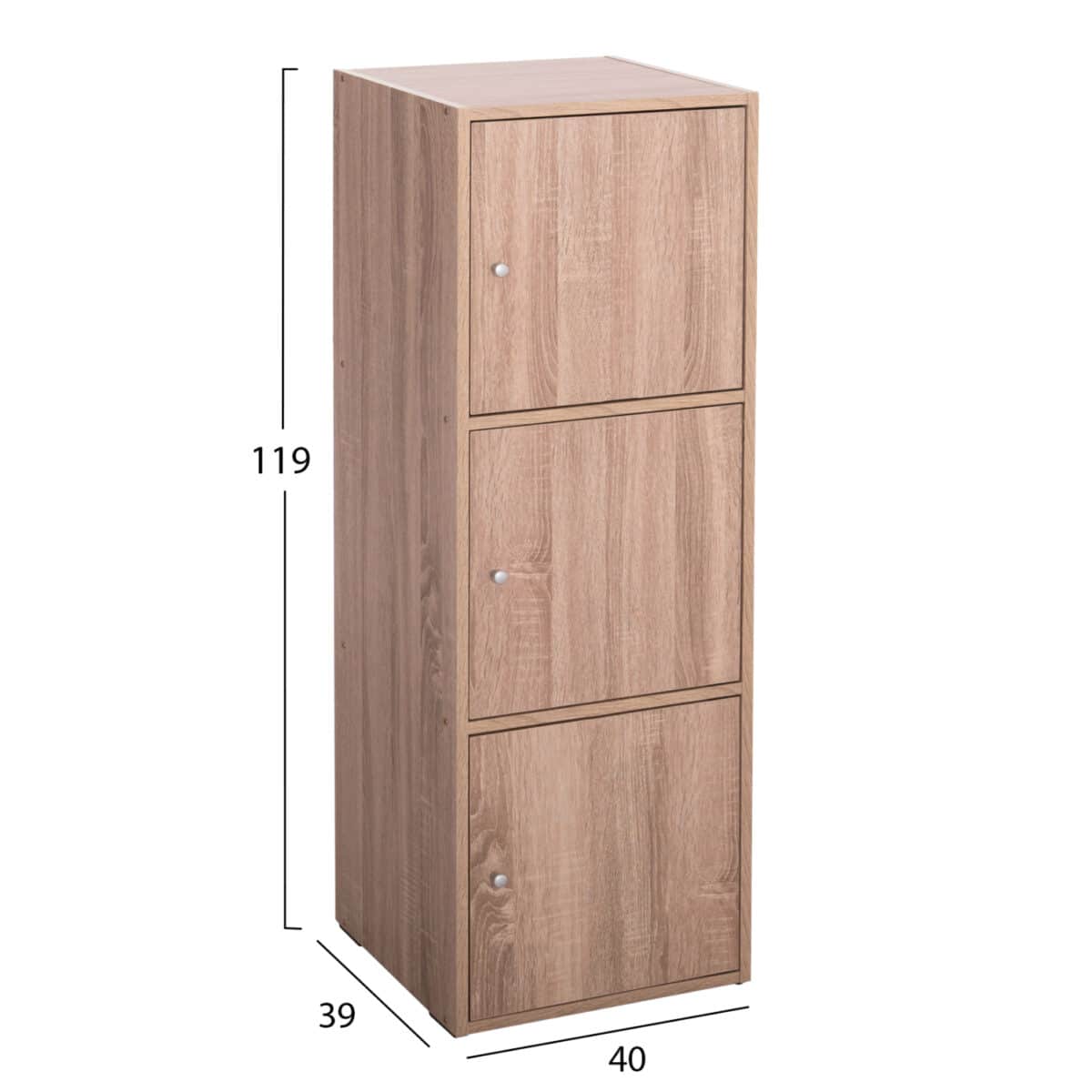 ΝΤΟΥΛΑΠΙ ΜΕ 3 ΑΠΟΘ. ΧΩΡΟΥΣ SORIANO HM9939.11 SONAMA OAK ΜΕΛΑΜΙΝΗ 40x39x119Υεκ. - Image 2