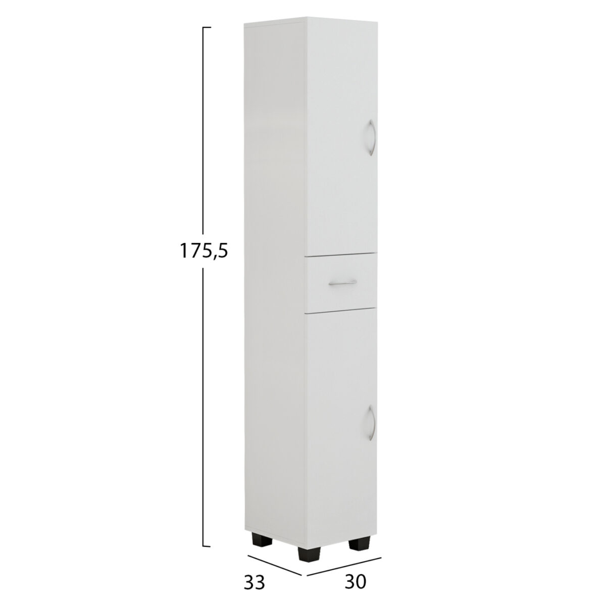 ΝΤΟΥΛΑΠΙ ADEMIA ΣΤΗΛΗ ΠΟΛΛΑΠΛΩΝ ΧΡΗΣΕΩΝ ΜΕΛΑΜΙΝΗ ΛΕΥΚΟ 30x33x175,5Yεκ.HM9124.11 - Image 2