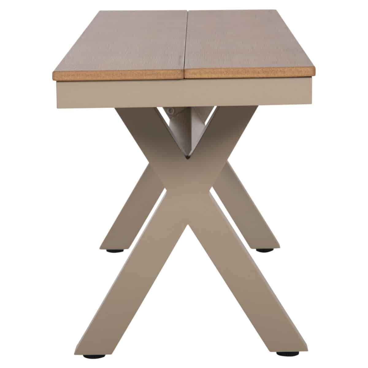 ΠΑΓΚΑΚΙ ΑΛΟΥΜΙΝΙΟΥ TAWNEE HM6038.04 ΣΑΜΠΑΝΙ-POLYWOOD ΚΑΘΙΣΜΑ ΦΥΣΙΚΟ 150x36x45Υεκ. - Image 5