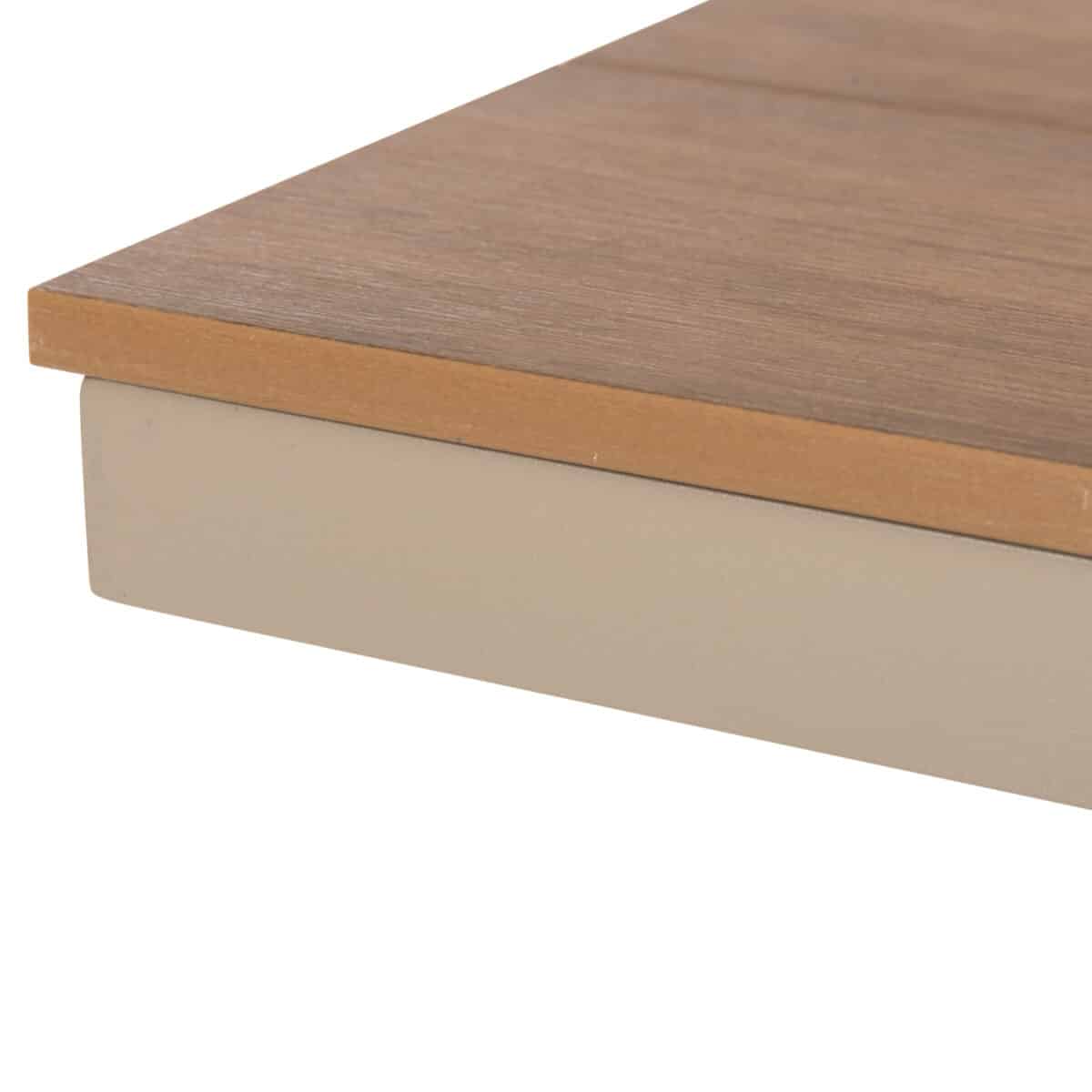 ΠΑΓΚΑΚΙ ΑΛΟΥΜΙΝΙΟΥ TAWNEE HM6038.04 ΣΑΜΠΑΝΙ-POLYWOOD ΚΑΘΙΣΜΑ ΦΥΣΙΚΟ 150x36x45Υεκ. - Image 7