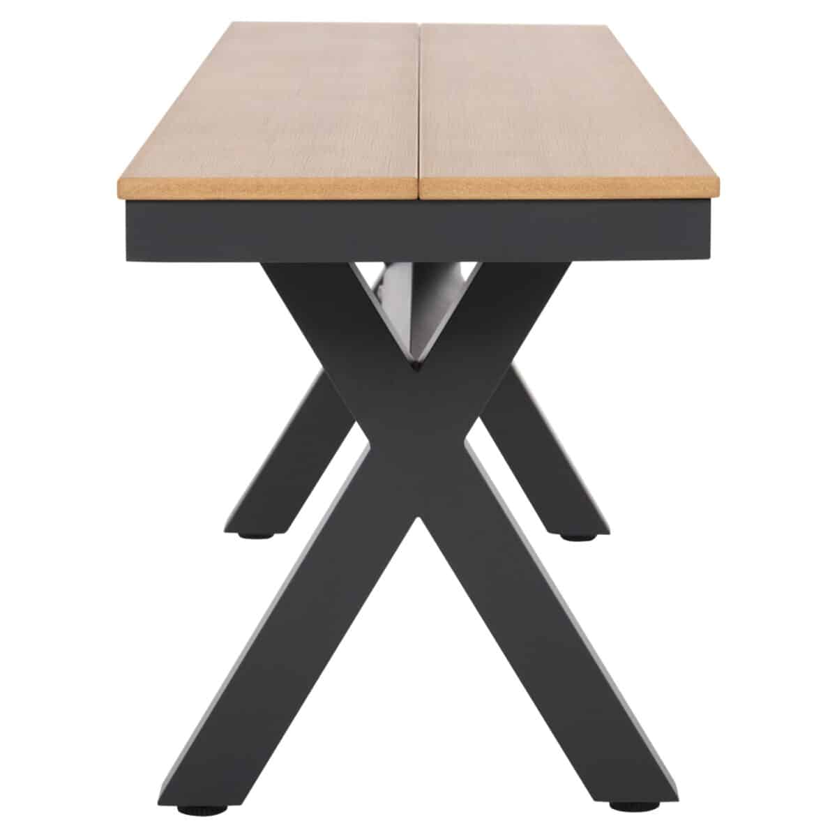 ΠΑΓΚΑΚΙ ΑΛΟΥΜΙΝΙΟΥ TAWNEE HM6040.01 ΑΝΘΡΑΚΙ-POLYWOOD ΚΑΘΙΣΜΑ ΦΥΣΙΚΟ 220x36x44,5Υεκ. - Image 4