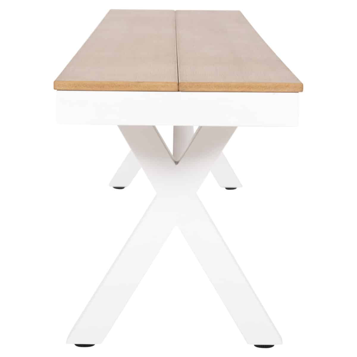 ΠΑΓΚΑΚΙ ΑΛΟΥΜΙΝΙΟΥ TAWNEE HM6040.02 ΛΕΥΚΟ-POLYWOOD ΚΑΘΙΣΜΑ ΦΥΣΙΚΟ 220x36x44,5Υεκ. - Image 4