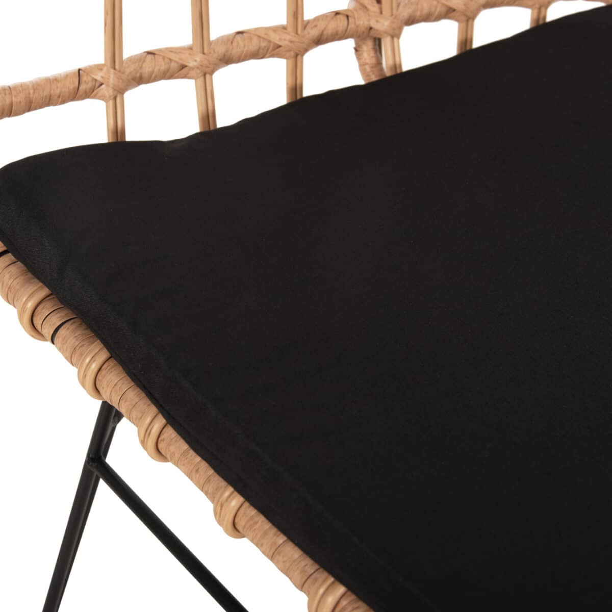 ΠΑΓΚΑΚΙ ΔΙΘΕΣΙΟ ALLEGRA HM5692.11 P.E.RATTAN ΜΠΕΖ-ΜΑΥΡΟΣ ΜΕΤΑΛ.ΣΚΕΛΕΤΟΣ 125x60x77Υεκ - Image 9