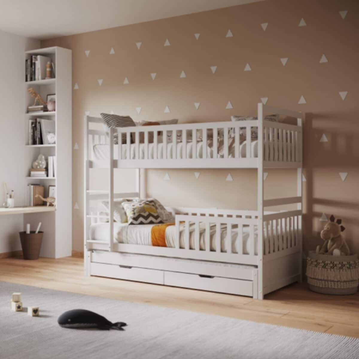 ΠΑΙΔΙΚΗ ΚΟΥΚΕΤΑ ΜΕ 3 ΚΡΕΒΑΤΙΑ & 2 ΣΥΡΤΑΡΙΑ TRIPLON HM709.03 ΞΥΛΟ ΠΕΥΚΟΥ 90x190-200εκ