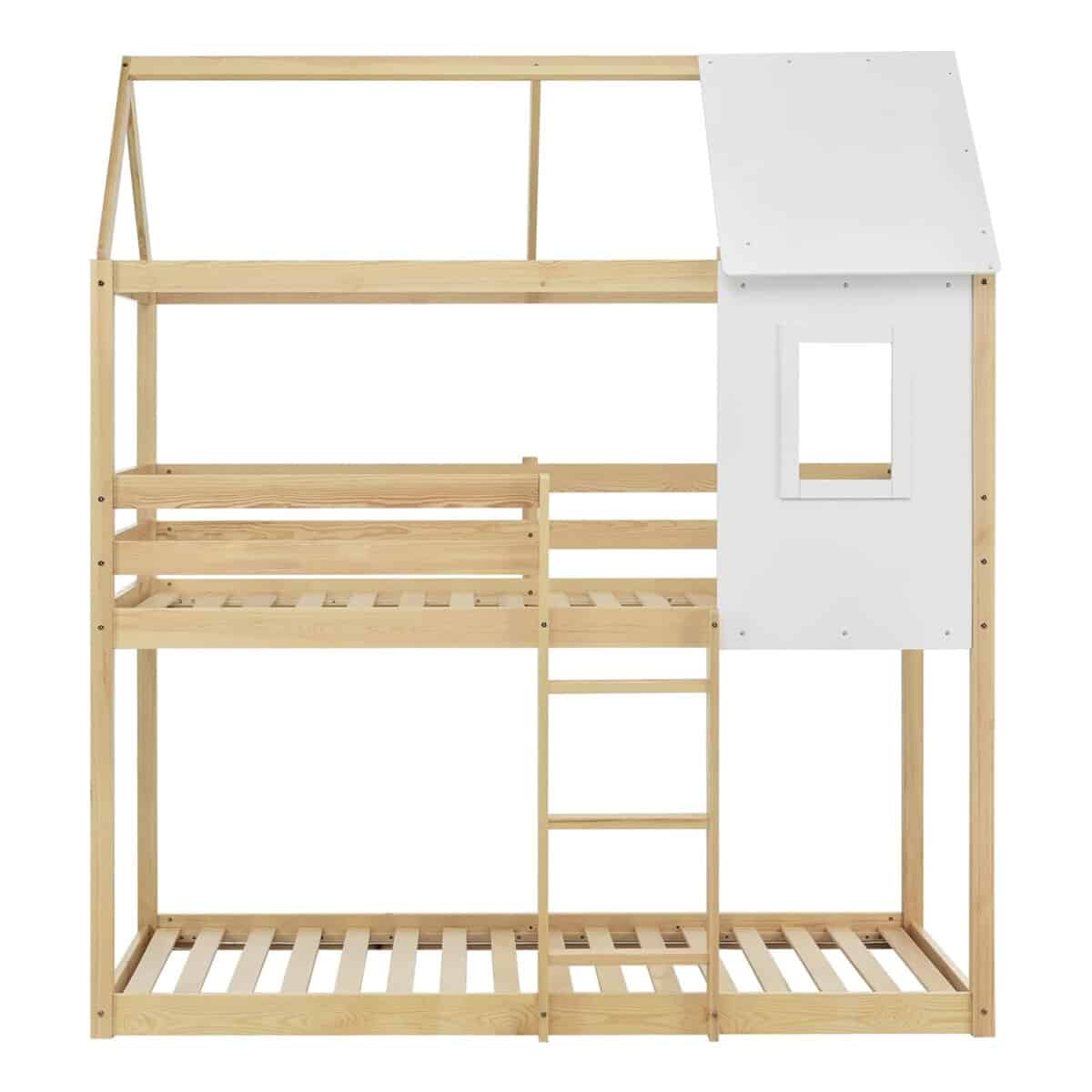 ΠΑΙΔΙΚΗ ΚΟΥΚΕΤΑ ΣΠΙΤΑΚΙ τ.MONTESSORI HOOD HM705.01 ΞΥΛΟ ΠΕΥΚΟΥ ΣΕ ΦΥΣΙΚΟ-ΣΤΡΩΜΑΤΑ 190x90εκ - Image 4