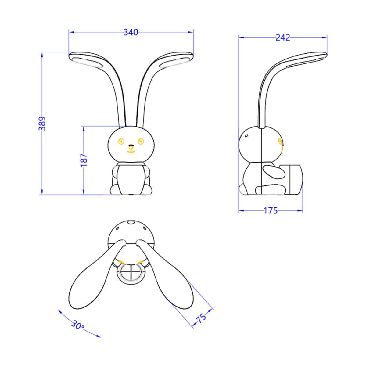ΠΑΙΔΙΚΟ ΦΩΤΙΣΤΙΚΟ ΓΡΑΦΕΙΟΥ LED BADOO HM4455.04 ΚΟΥΝΕΛΑΚΙ ΜΕ ΜΟΛΥΒΟΘΗΚΗ ΚΙΤΡΙΝΟ ABS - Image 2