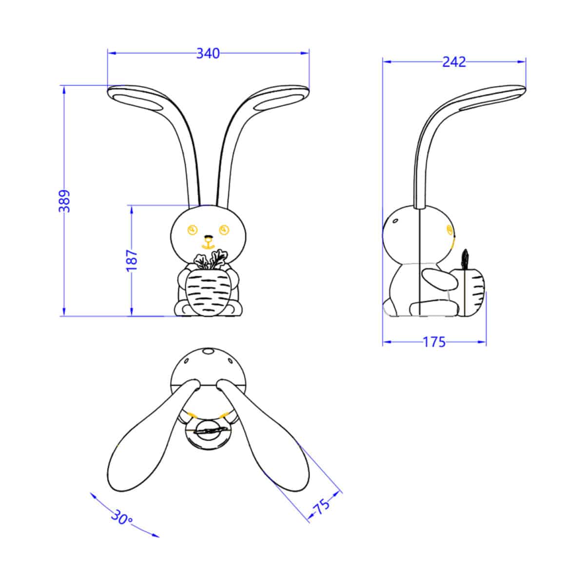 ΠΑΙΔΙΚΟ ΦΩΤΙΣΤΙΚΟ ΓΡΑΦΕΙΟΥ LED BADOO ΚΟΥΝΕΛΑΚΙ HM4456.04 ΚΙΤΡΙΝΟ ABS - Image 2