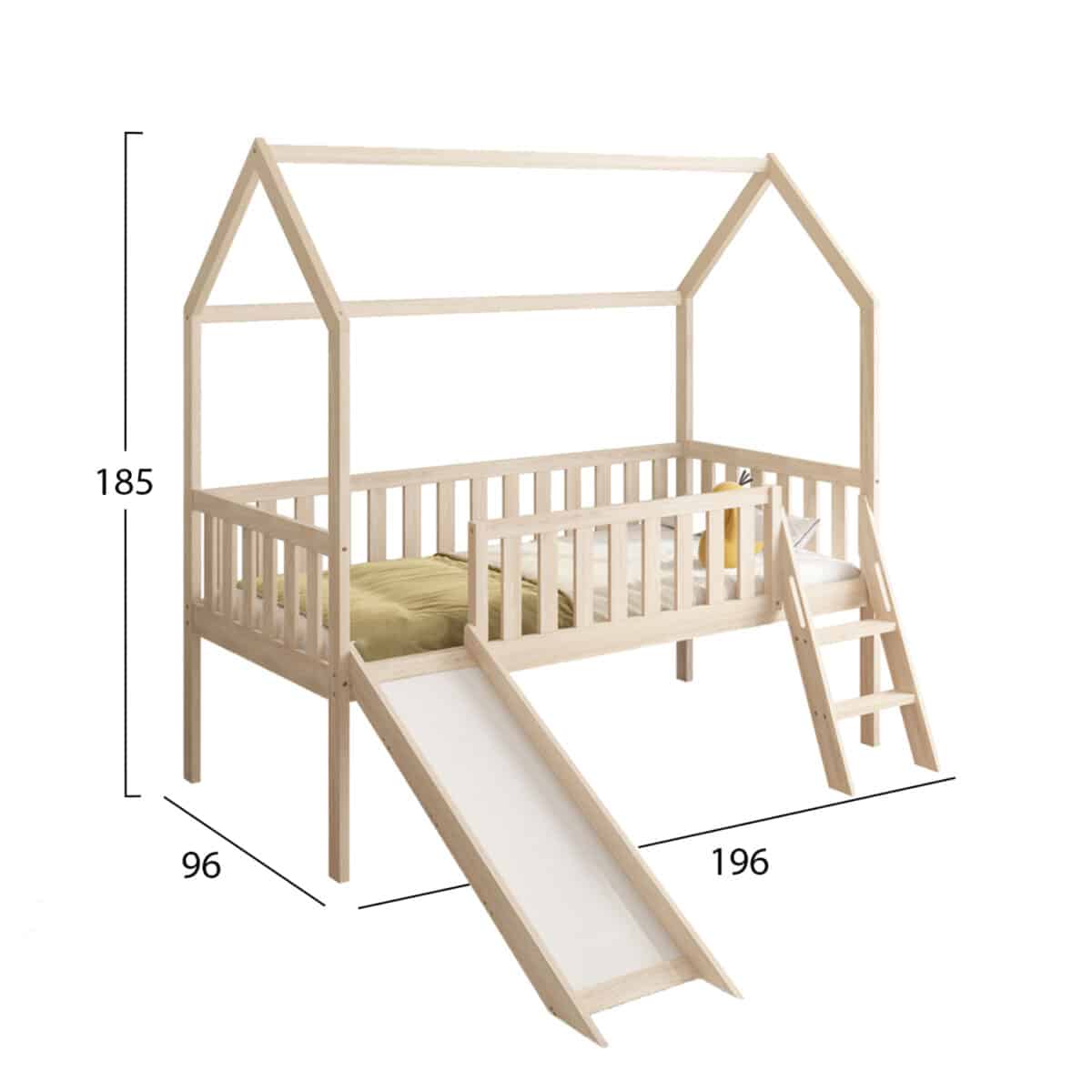 ΠΑΙΔΙΚΟ ΚΡΕΒΑΤΙ τ.MONTESSORI ΜΕ ΤΣΟΥΛΗΘΡΑ PHYLLIS HM701.01 ΞΥΛΟ ΠΕΥΚΟΥ ΦΥΣΙΚΟ ΓΙΑ 90x190εκ - Image 3