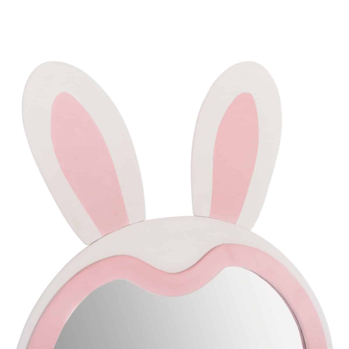 ΠΑΙΔΙΚΟΣ ΚΑΘΡΕΦΤΗΣ ΔΑΠΕΔΟΥ BUNNY HM4489.01 MDF ΡΟΖ & ΛΕΥΚΟ-ΜΑΥΡΟ STAND 80x162Υεκ. - Image 7