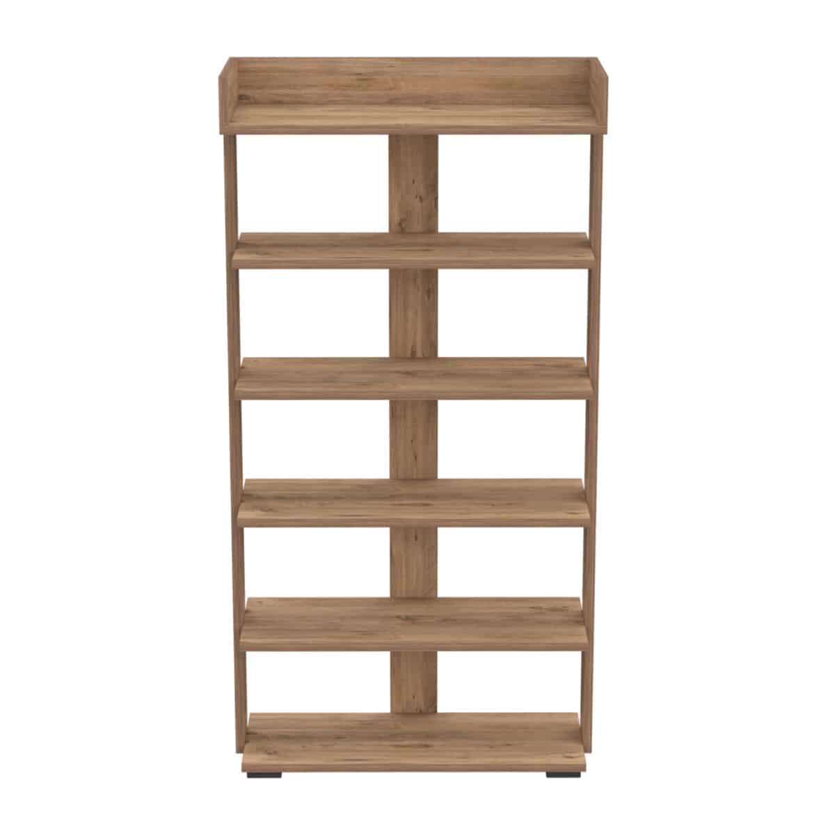 ΠΑΠΟΥΤΣΟΘΗΚΗ RIBBER HM18191.04 ΜΕΛΑΜΙΝΗ ΣΕ ΦΥΣΙΚΟ ΧΡΩΜΑ ΞΥΛΟΥ 73x30x142Υεκ. - Image 2