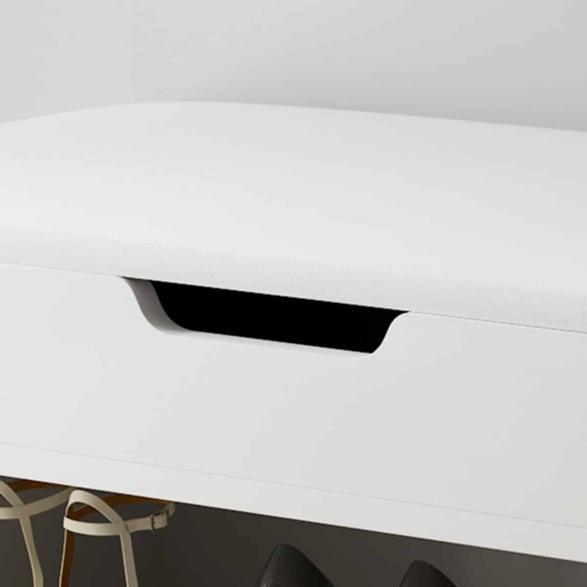 ΠΑΠΟΥΤΣΟΘΗΚΗ ΜΕ ΚΑΘΙΣΜΑ ROMIR HM2477.03 ΜΕΛΑΜΙΝΗ ΣΕ ΛΕΥΚΟ-ΚΑΘΙΣΜΑ ΛΕΥΚΟ 60x30x44Υ - Image 8