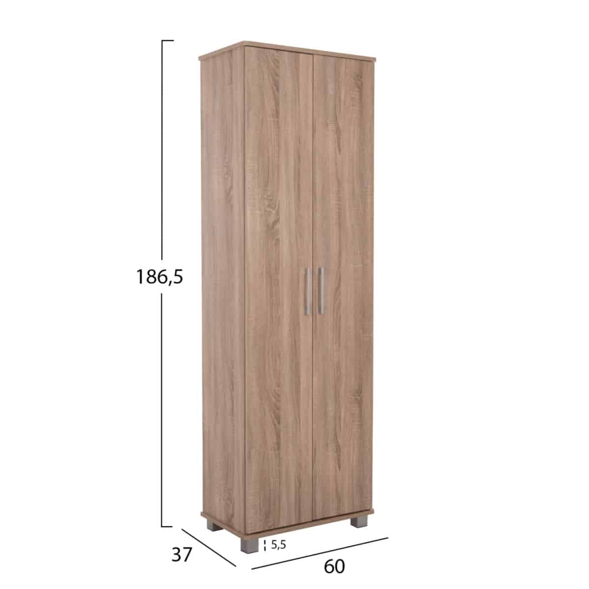 ΠΑΠΟΥΤΣΟΘΗΚΗ-ΝΤΟΥΛΑΠΑ CLUSE HM2403.20 ΜΕΛΑΜΙΝΗ SONAMA OAK ΧΡΩΜΑ 60Χ37Χ186,5Υεκ. - Image 2