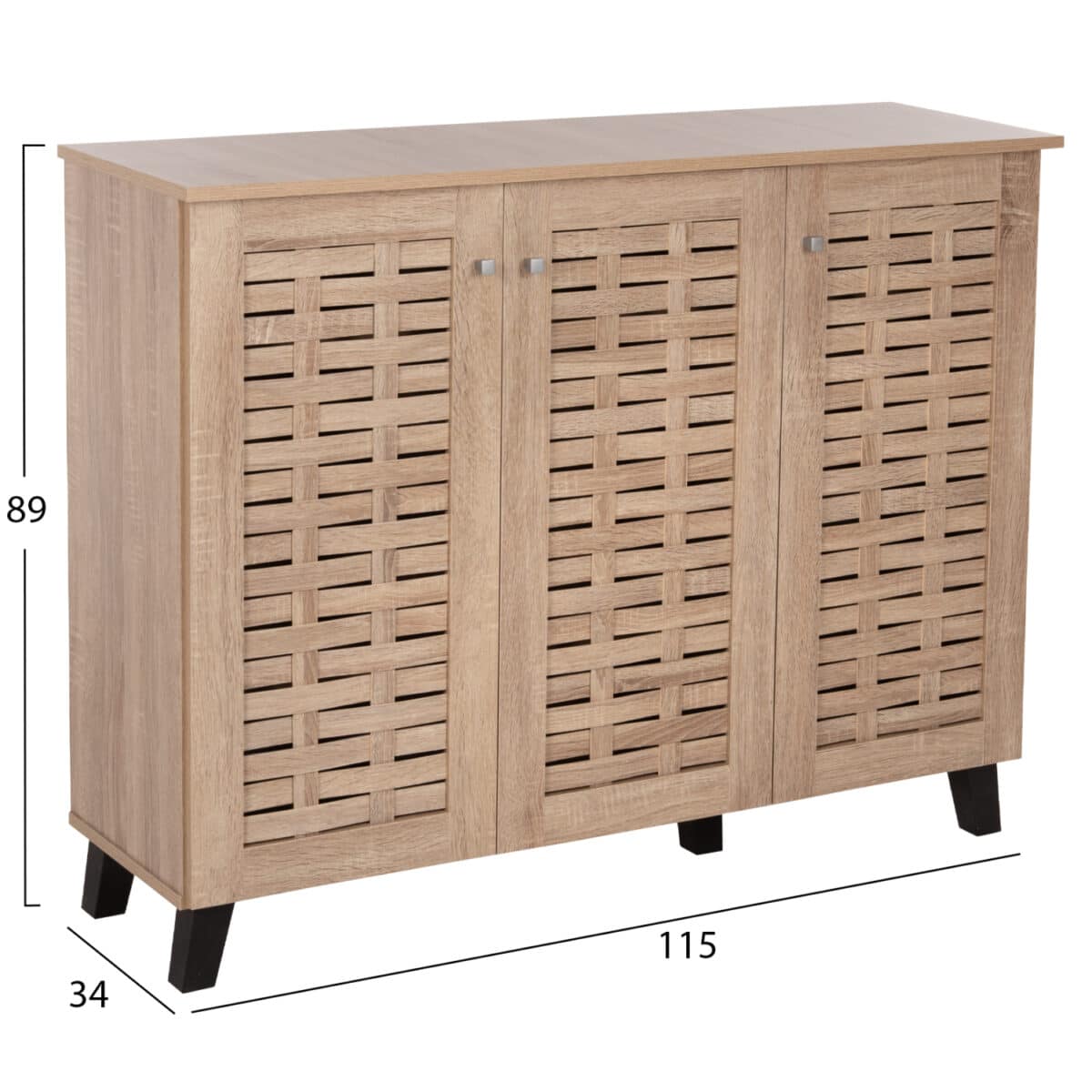 ΠΑΠΟΥΤΣΟΘΗΚΗ-ΝΤΟΥΛΑΠΙ PRODY HM9610.02 ΜΕΛΑΜΙΝΗ ΣΟΝΑΜΑ 3ΠΟΡΤΕΣ 115x34x89Υεκ. - Image 2