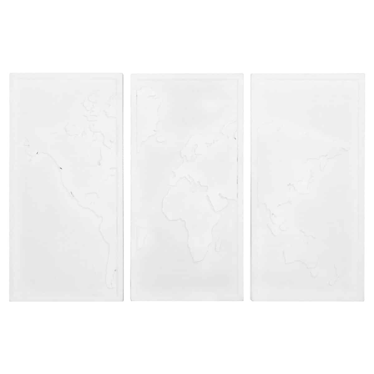 ΠΙΝΑΚΑΣ 3-ΠΤΥΧΟΣ WORLD MAP SANTORINI HM4504 MDF ΣΕ ΥΠΟΛΕΥΚΟ ΧΡΩΜΑ 180x4(πάχος)x120Υεκ.