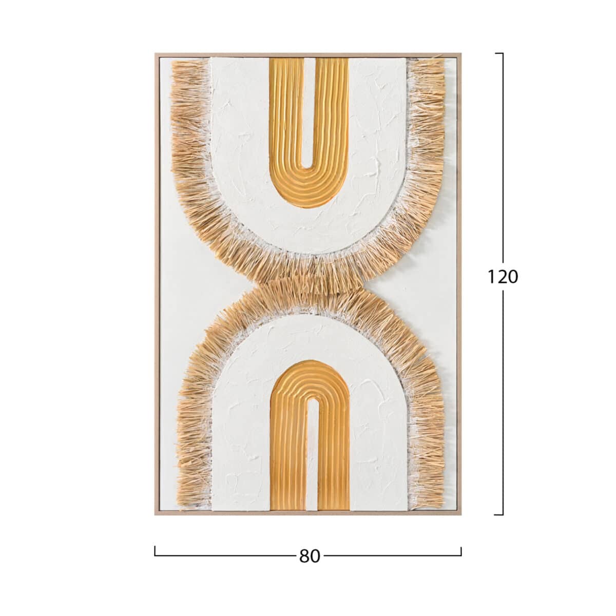 ΠΙΝΑΚΑΣ 3D HM4537.01 ΜΕ ΚΟΡΝΙΖΑ ΜΠΕΖ-ΚΑΜΒΑΣ ΛΕΥΚΟΣ-ΧΕΙΡΟΠΟΙΗΤΟΣ 80x3,5x120Υεκ. - Image 2