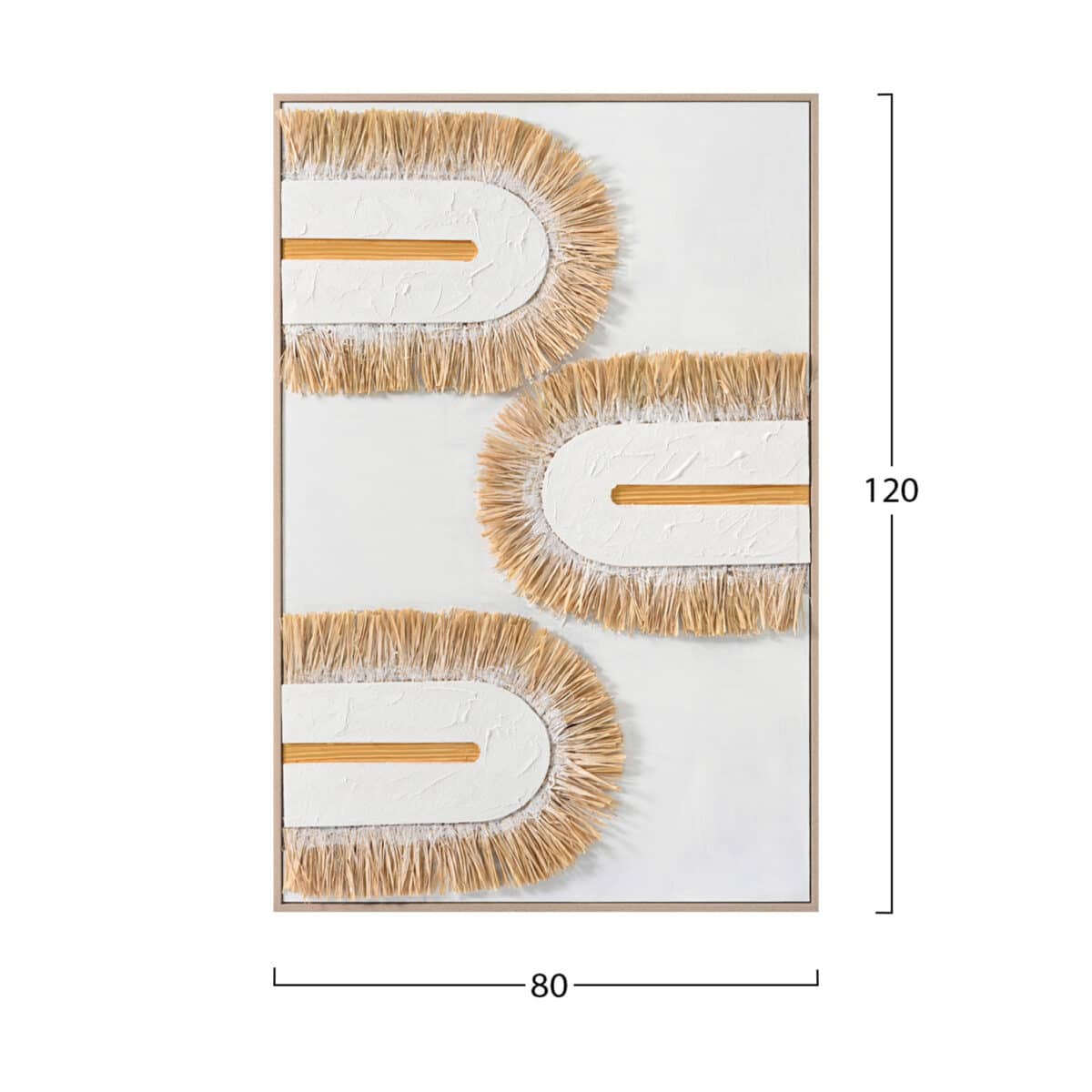 ΠΙΝΑΚΑΣ 3D HM4537.02 ΜΕ ΚΟΡΝΙΖΑ ΜΠΕΖ-ΚΑΜΒΑΣ ΛΕΥΚΟΣ-ΧΕΙΡΟΠΟΙΗΤΟΣ 80x3,5x120Υεκ. - Image 2