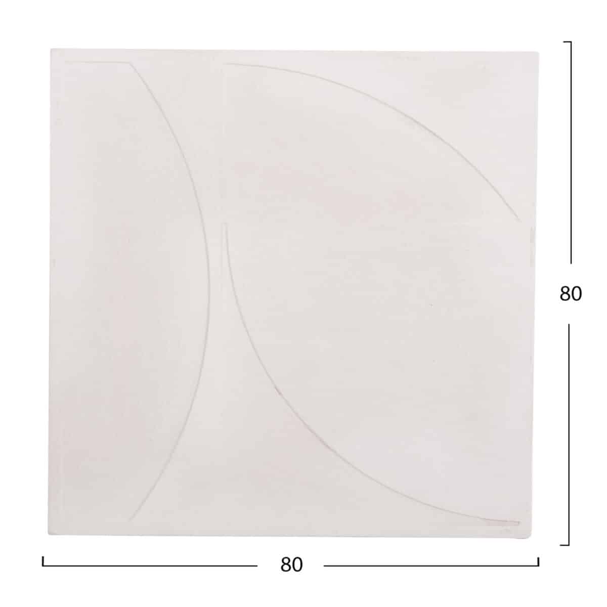 ΠΙΝΑΚΑΣ ΤΕΤΡΑΓΩΝΟΣ ΣΕΙΡΑ SANTORINI HM4508 MDF ΣΕ ΥΠΟΛΕΥΚΟ ΧΡΩΜΑ 80x4(πάχος)x80Υεκ. - Image 2