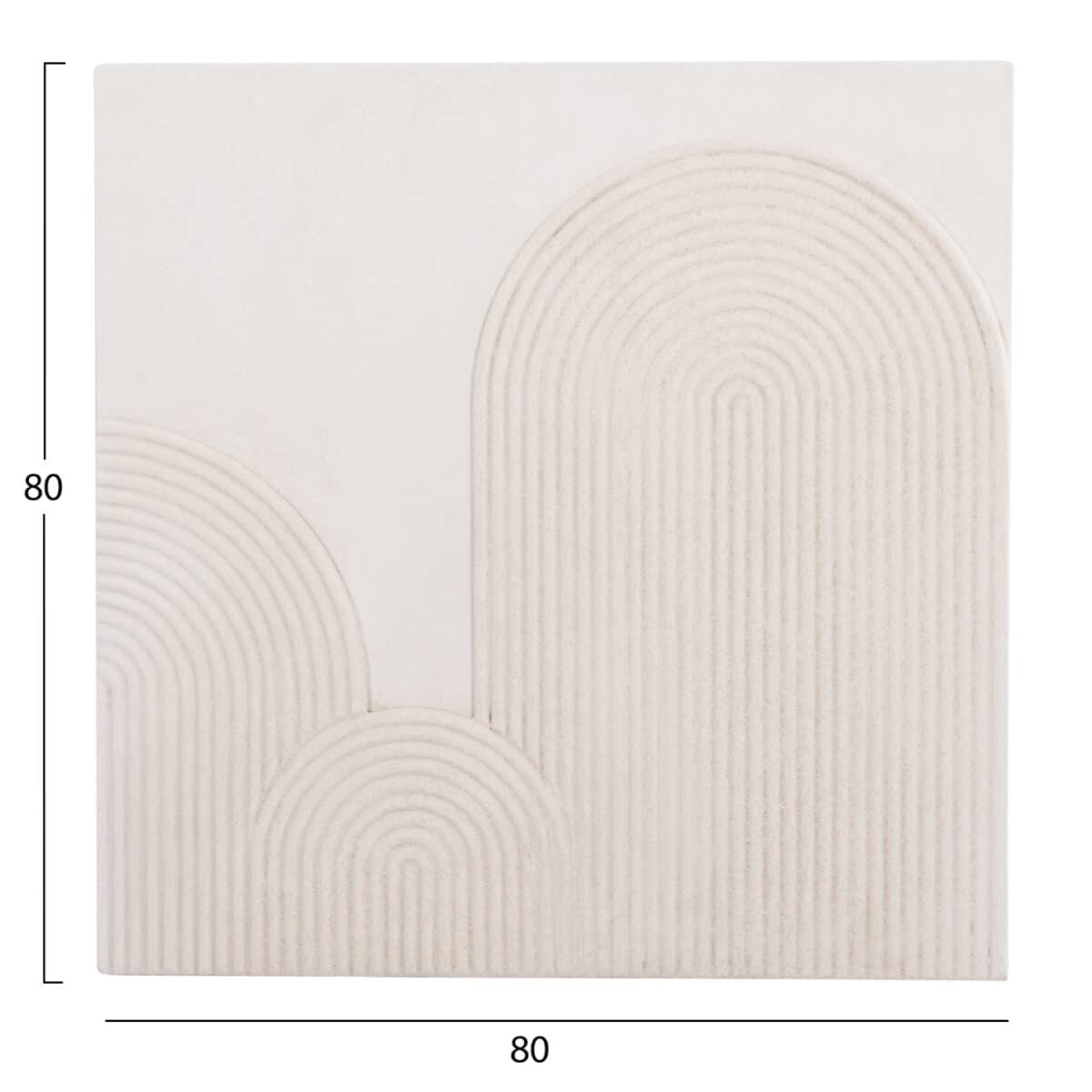 ΠΙΝΑΚΑΣ ΤΕΤΡΑΓΩΝΟΣ ΣΕΙΡΑ SANTORINI HM4517 MDF ΣΕ ΥΠΟΛΕΥΚΟ ΧΡΩΜΑ 80x4,5(πάχος)x80Υεκ. - Image 2