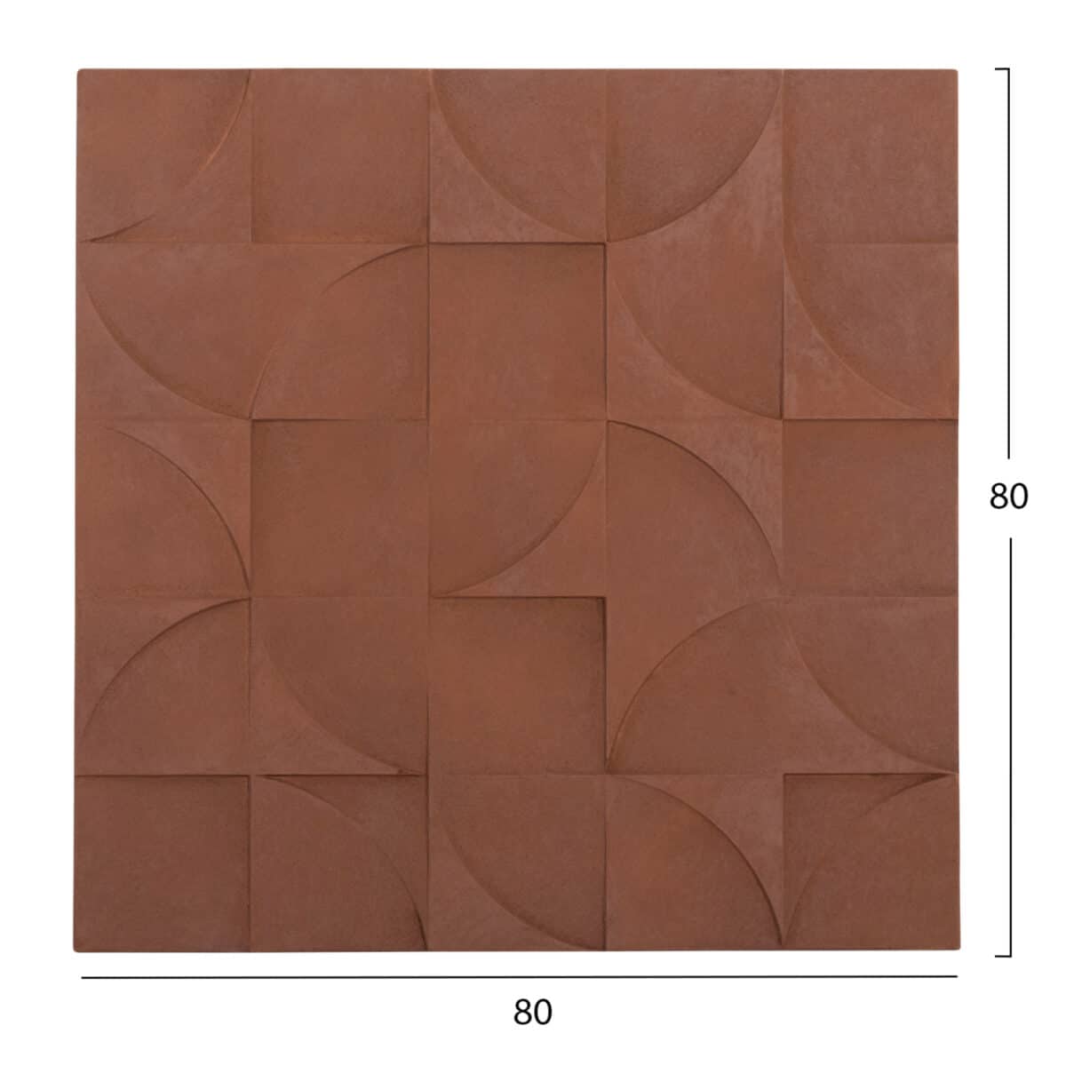 ΠΙΝΑΚΑΣ ΤΕΤΡΑΓΩΝΟΣ ΣΕΙΡΑ SANTORINI HM4524 MDF ΣΕ ΚΑΦΕ ΧΡΩΜΑ 80x5(πάχος)x80Υεκ. - Image 2