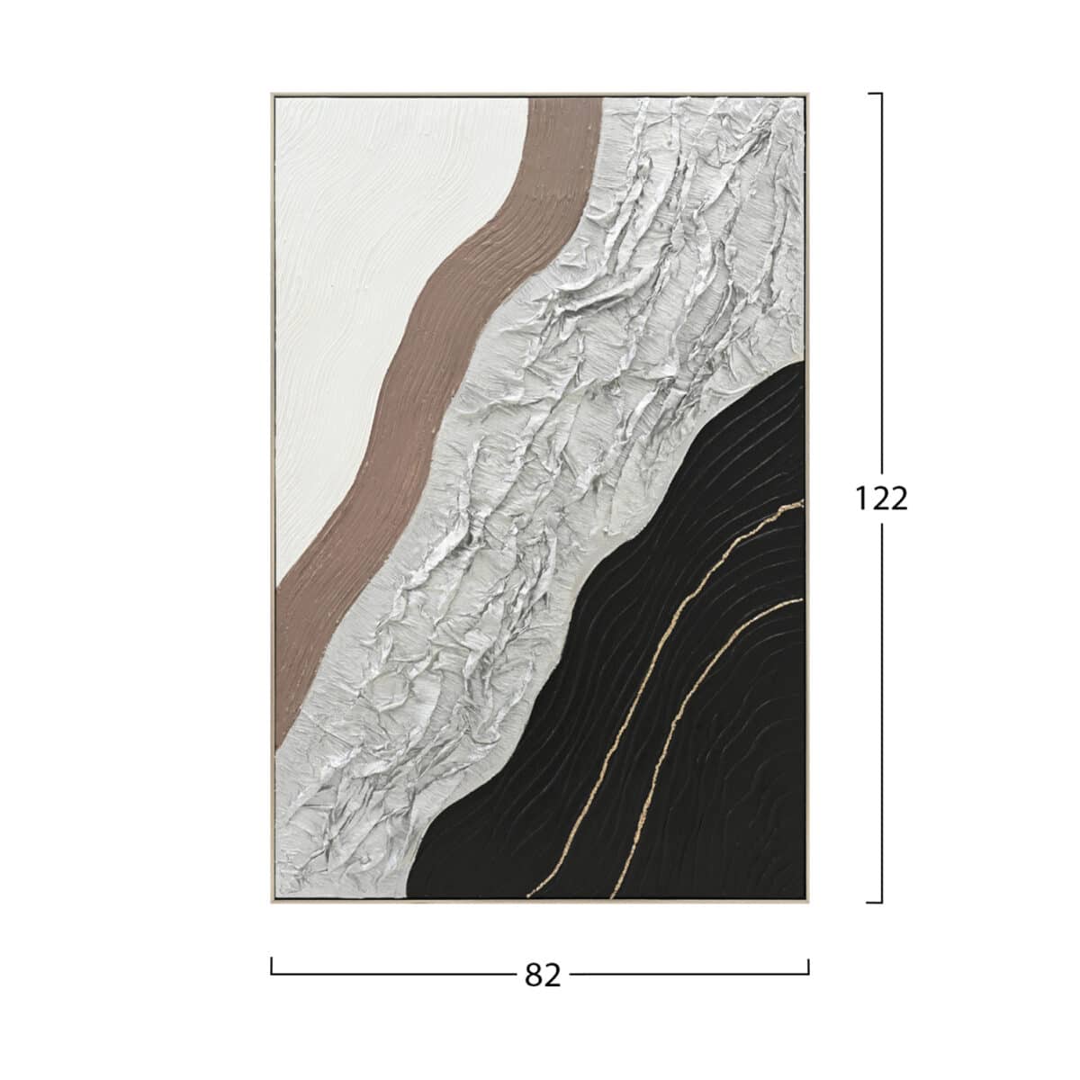 ΠΙΝΑΚΑΣ ΤΟΙΧΟΥ ABSTRACT HM4553.02 ΜΕ ΚΟΡΝΙΖΑ ΜΠΕΖ-ΚΑΜΒΑΣ-ΧΕΙΡΟΠΟΙΗΤΟΣ 82x4.5x122Υεκ - Image 2