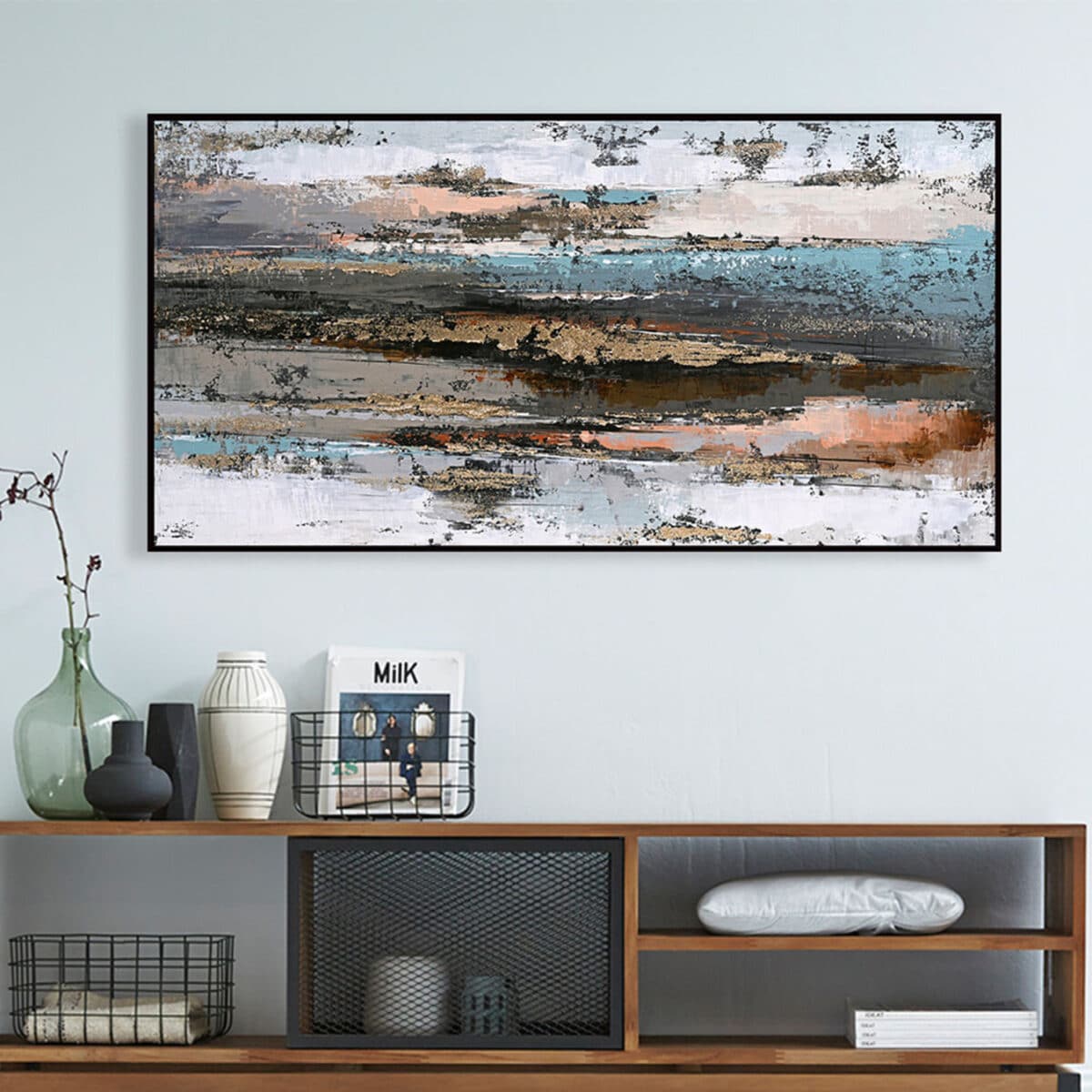 ΠΙΝΑΚΑΣ ΤΟΙΧΟΥ SEDIMENT HM4575.02 ΜΕ ΚΟΡΝΙΖΑ ΜΑΥΡΗ-ΚΑΜΒΑΣ 142x4.5x72Υεκ - Image 3