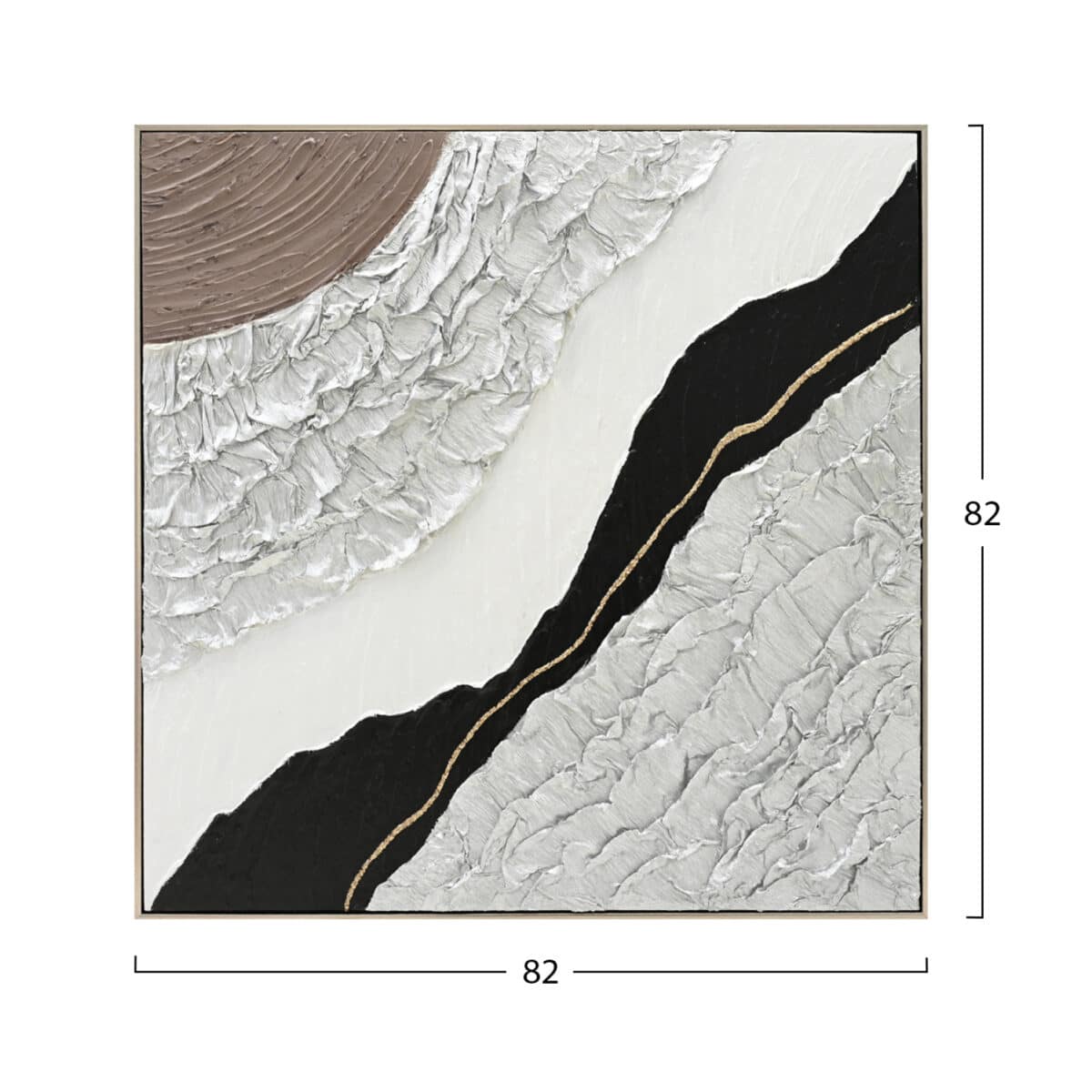 ΠΙΝΑΚΑΣ ΤΟΙΧΟΥ ABSTRACT (ΤΕΤΡΑΓΩΝΟΣ) HM4553.01 ΜΕ ΚΟΡΝΙΖΑ ΜΠΕΖ-ΚΑΜΒΑΣ 82x4.5x82Υεκ - Image 2